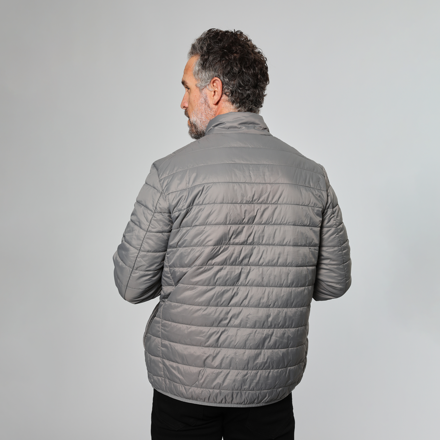 Gun Metal Quilted Puffer Jacket