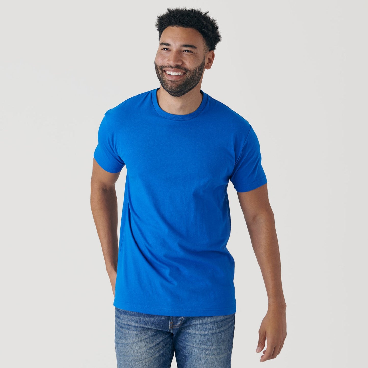 Electric Blue Short Sleeve Crew Neck Tee