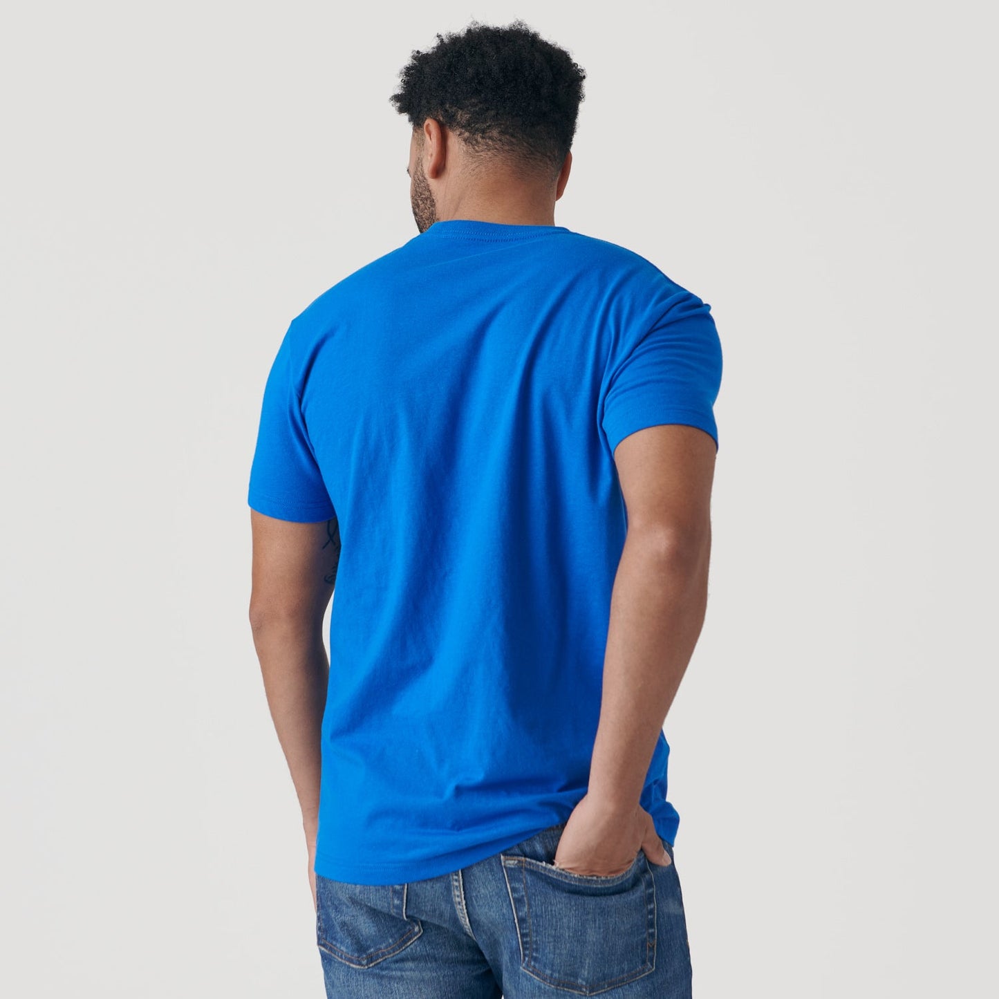 Electric Blue Short Sleeve Crew Neck Tee