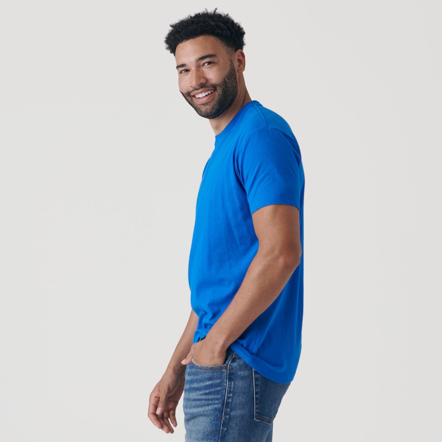 Electric Blue Short Sleeve Crew Neck Tee