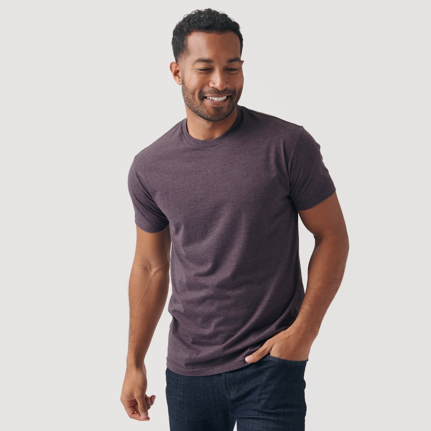 Men's top crewneck T-shirt purple offers