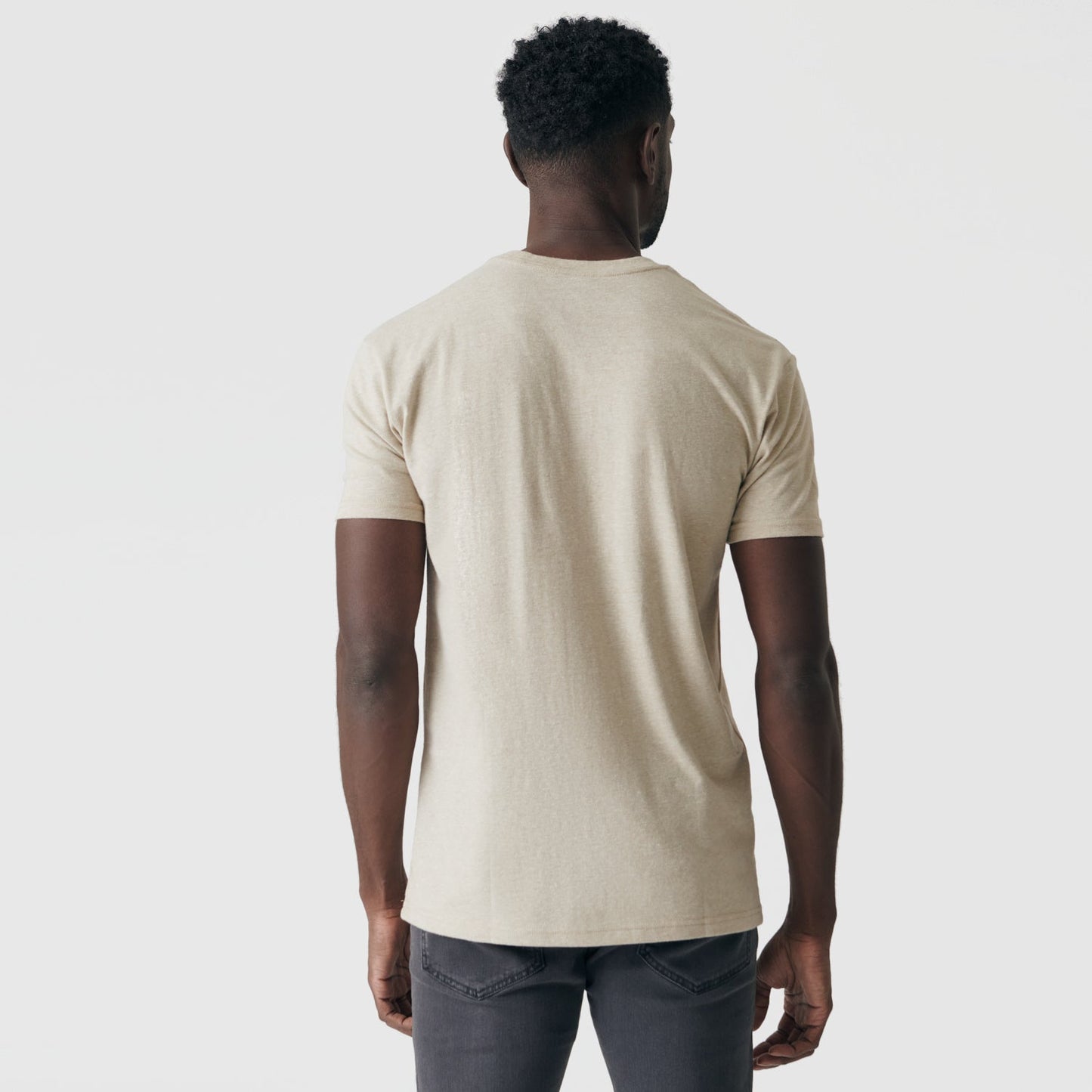 Heather Light Khaki Short Sleeve Crew Neck Tee