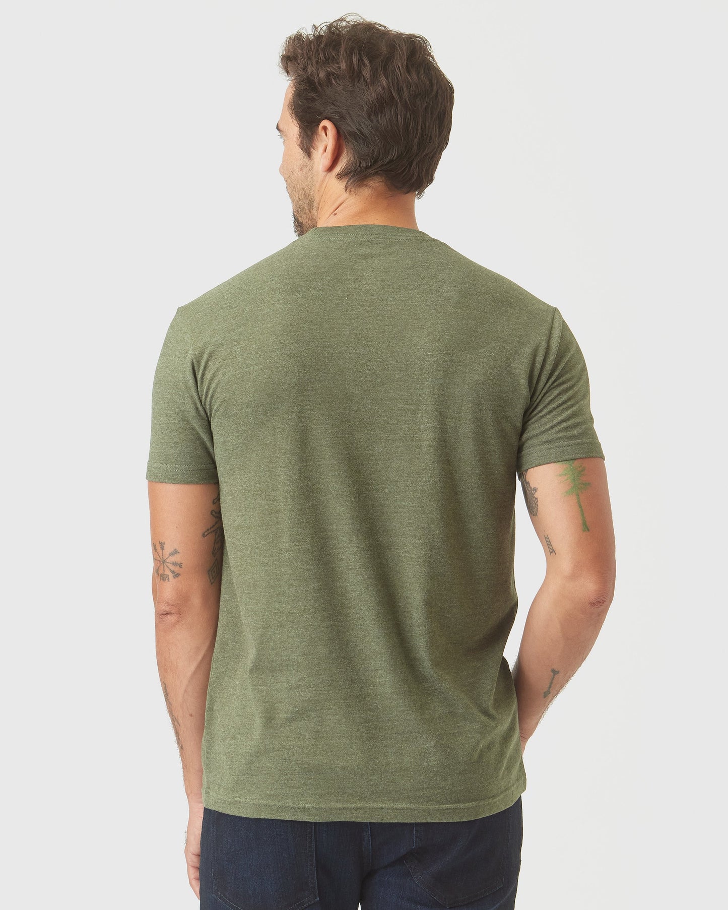 Olive Green Heather Classic Crew Neck