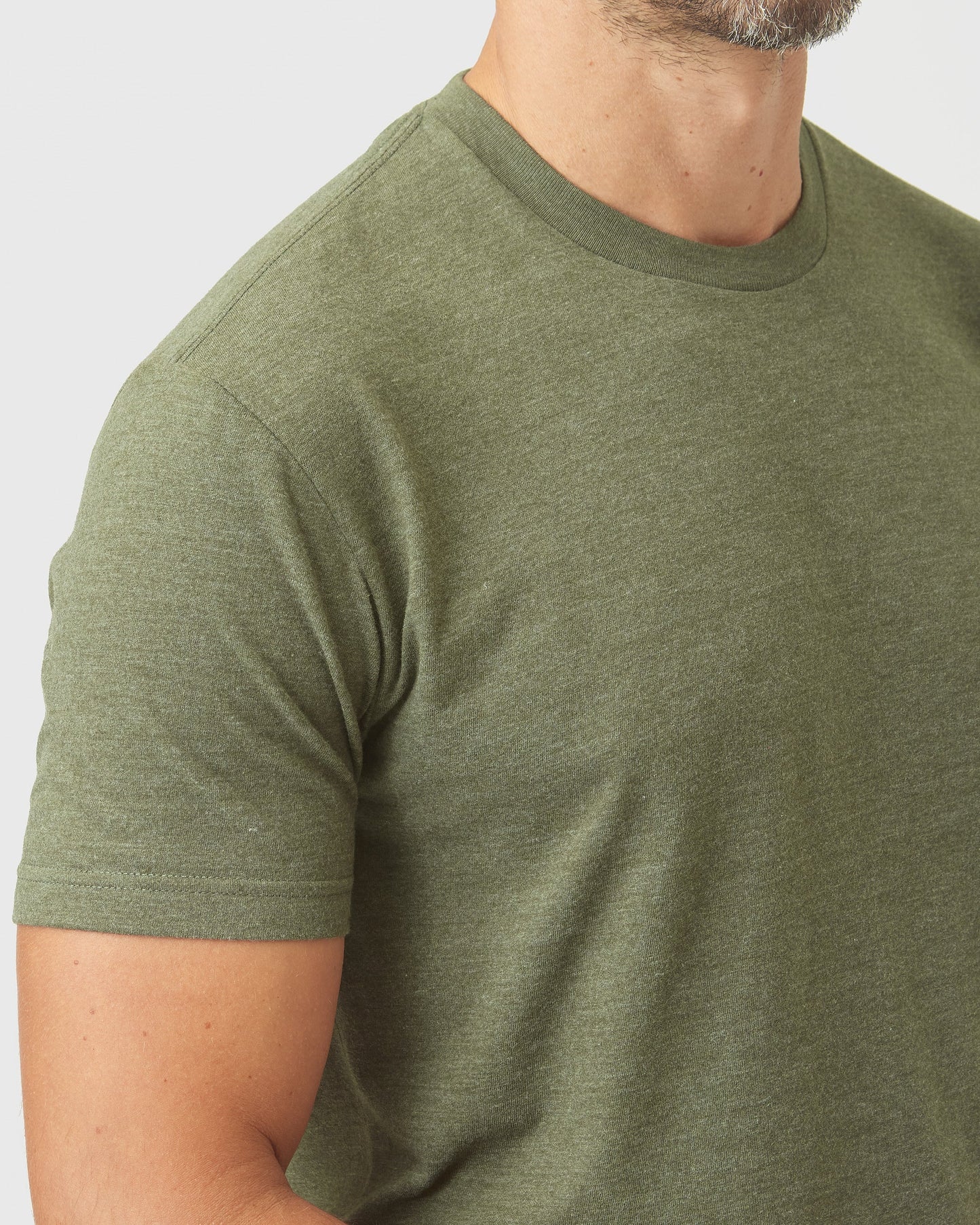 Olive Green Heather Classic Crew Neck