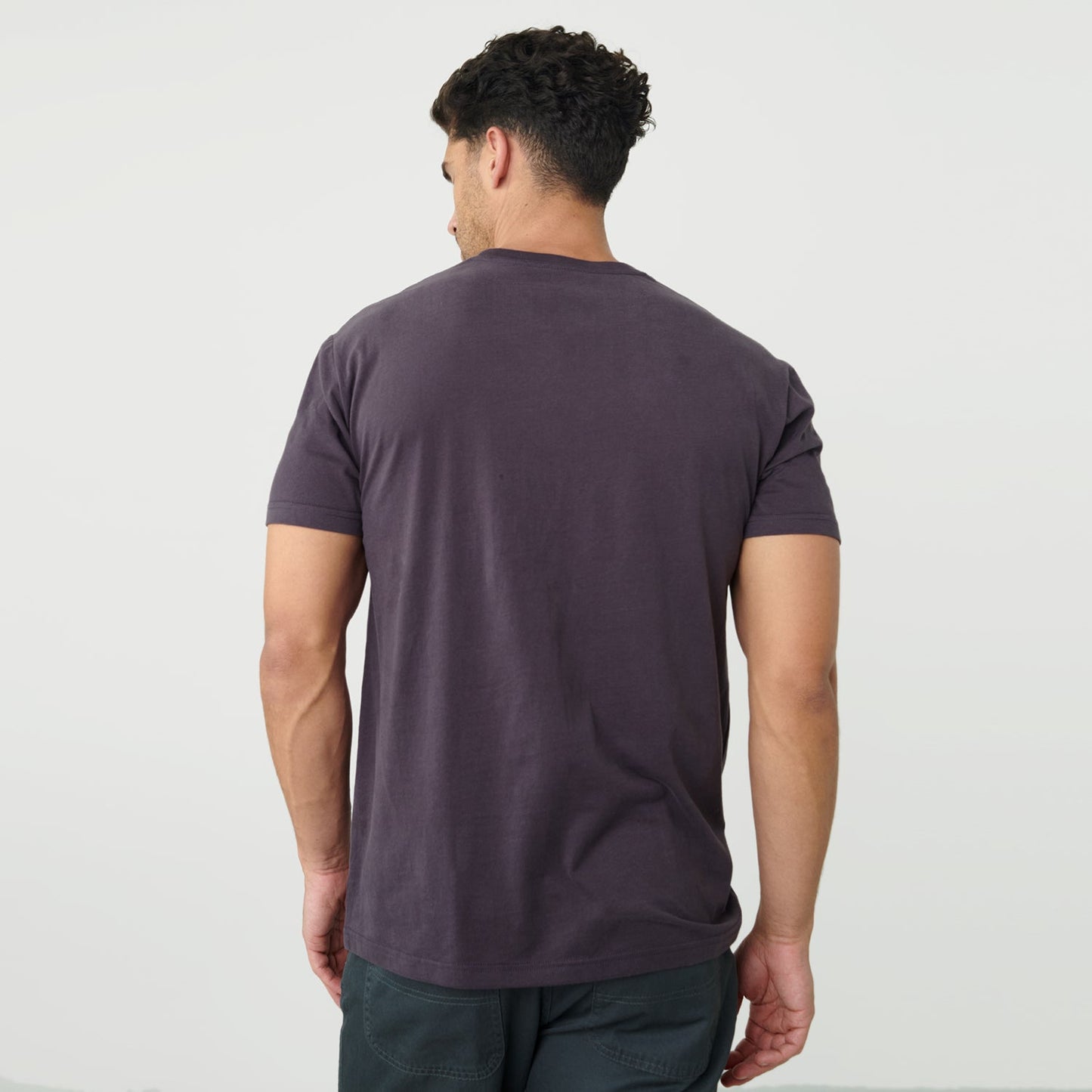 Dark Purple Short Sleeve Crew Neck Tee