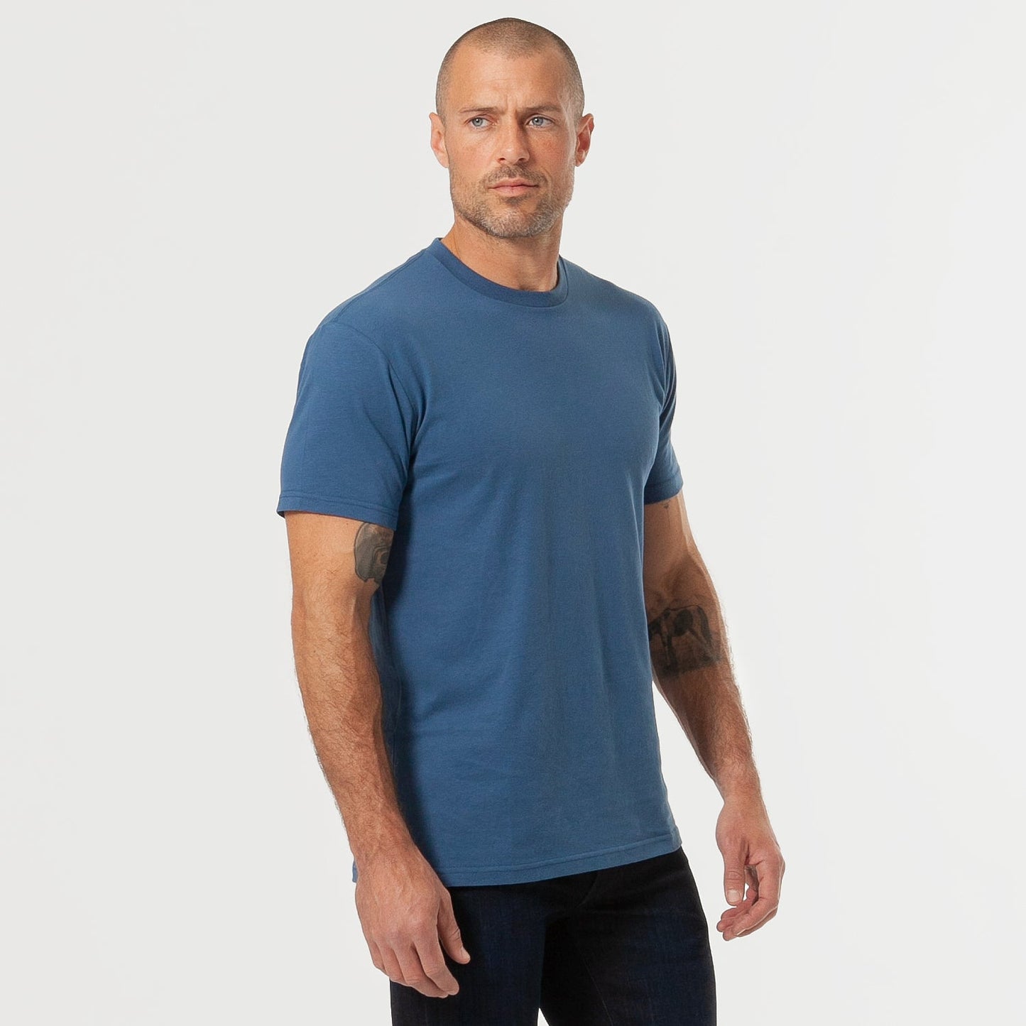Stone Blue Short Sleeve Crew Neck Tee