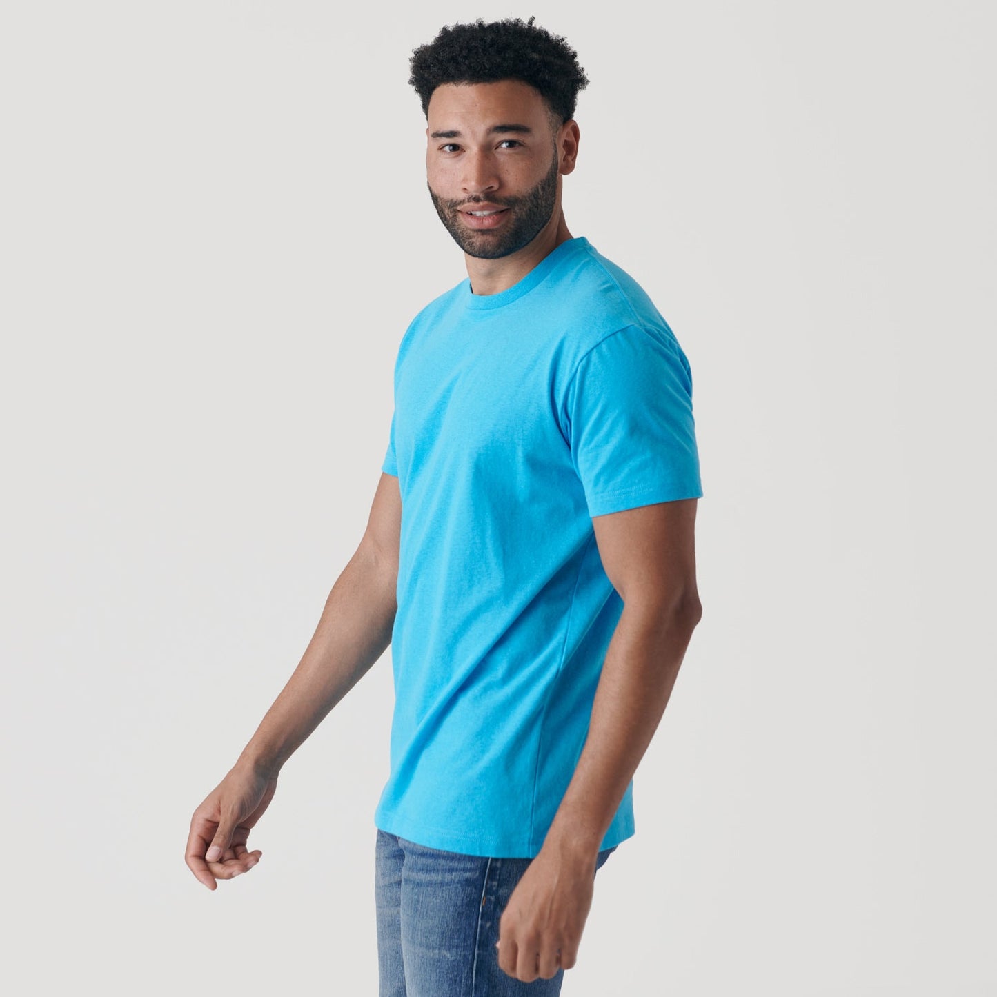 Turquoise Short Sleeve Crew Neck Tee