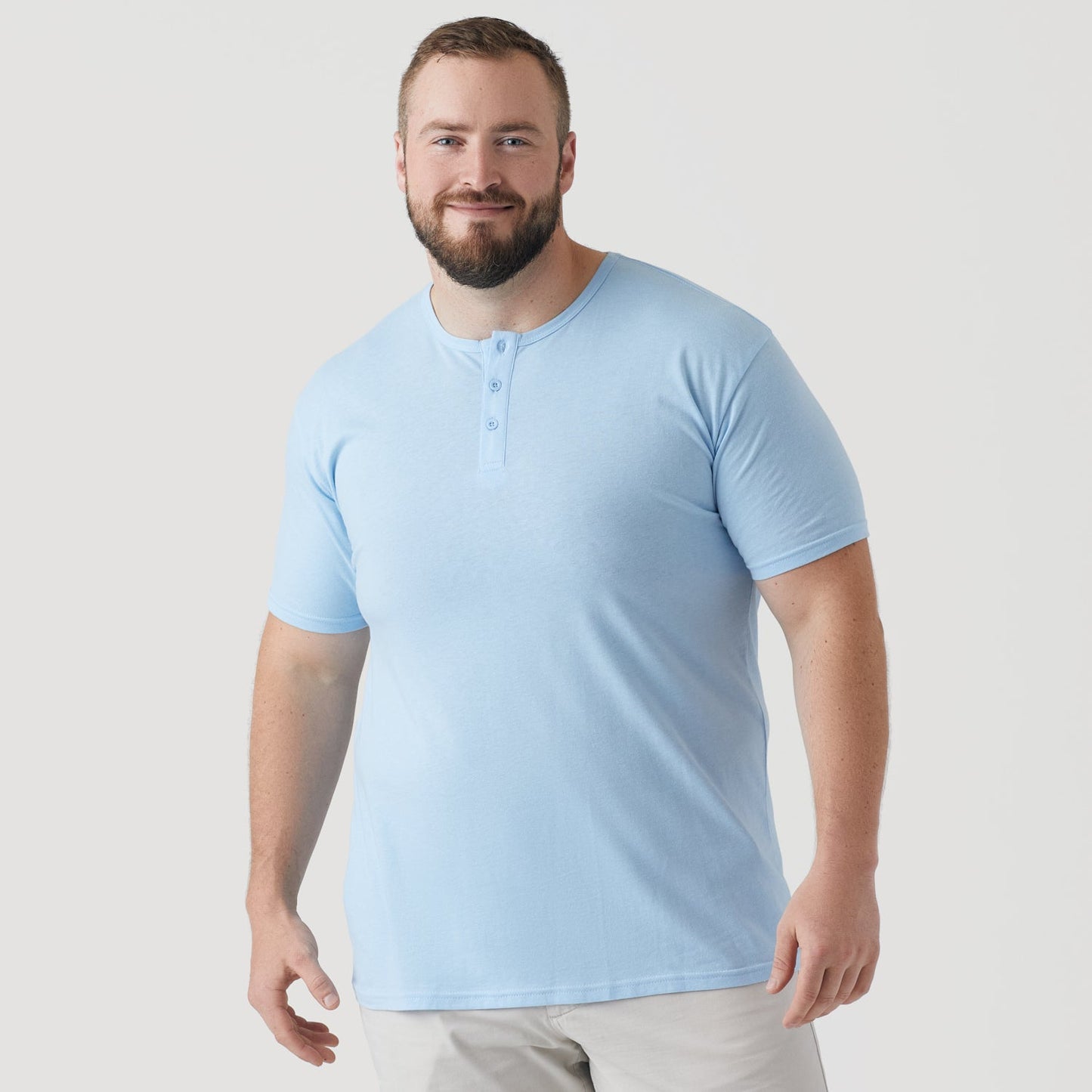 Oxford Blue Short Sleeve Henley