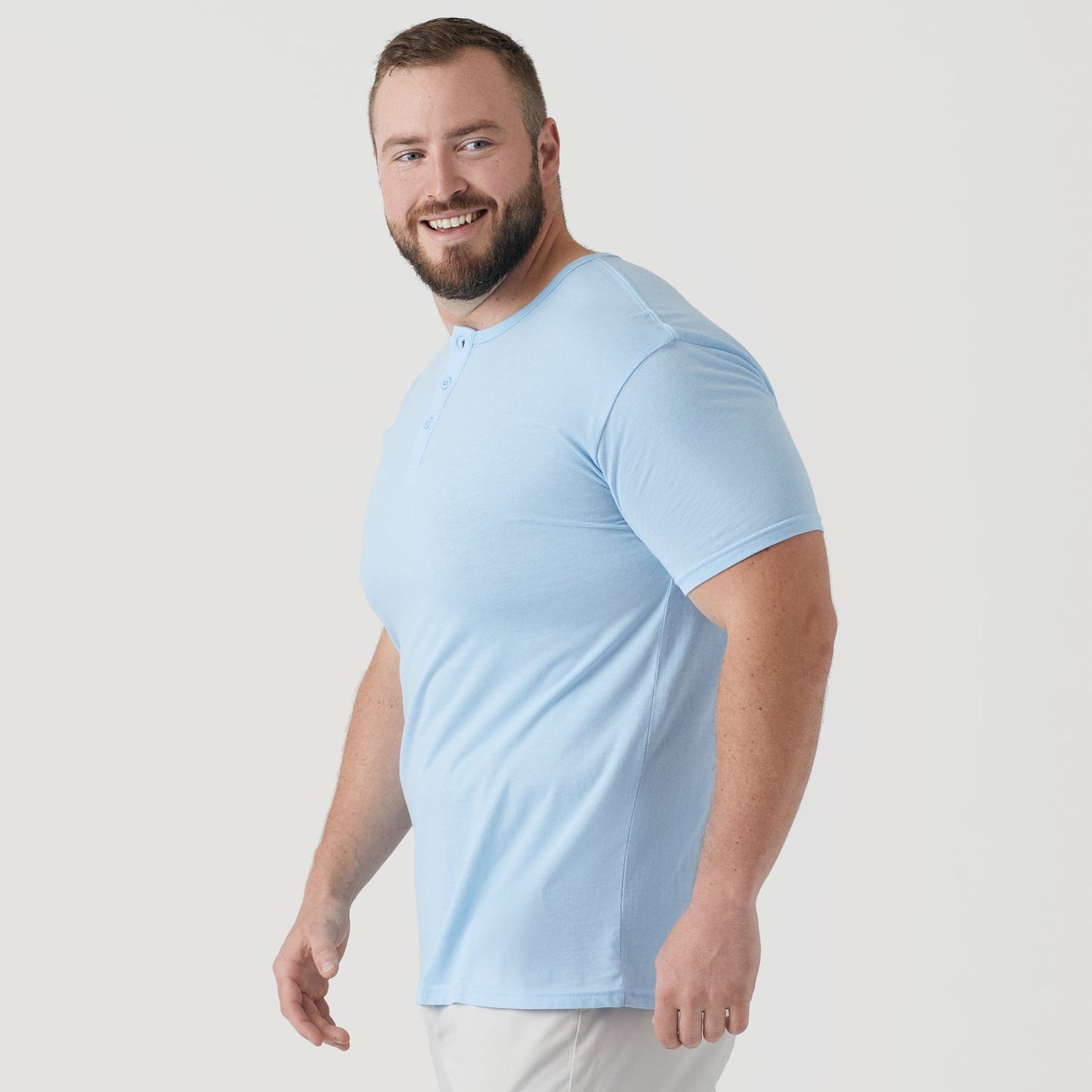 Oxford Blue Short Sleeve Henley