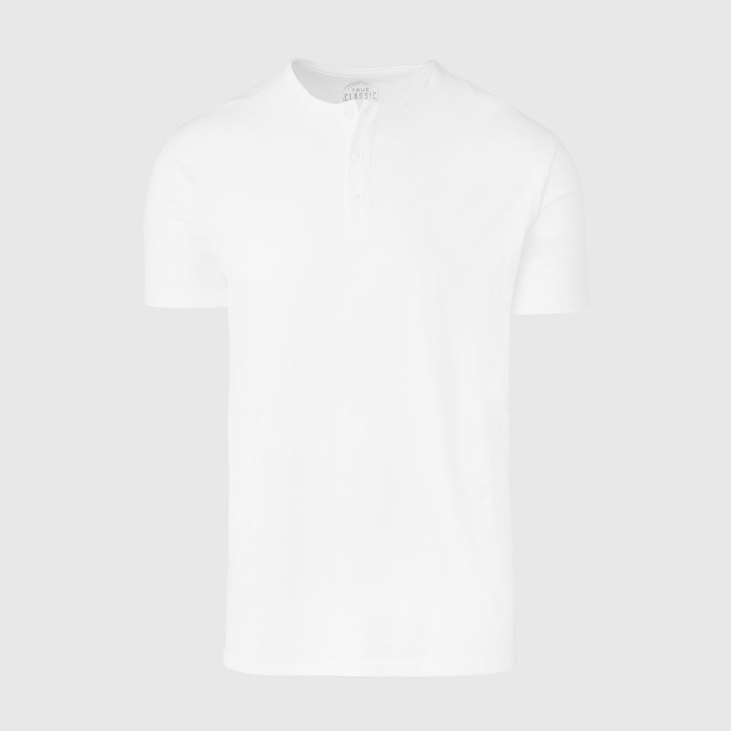 White Short Sleeve Henley
