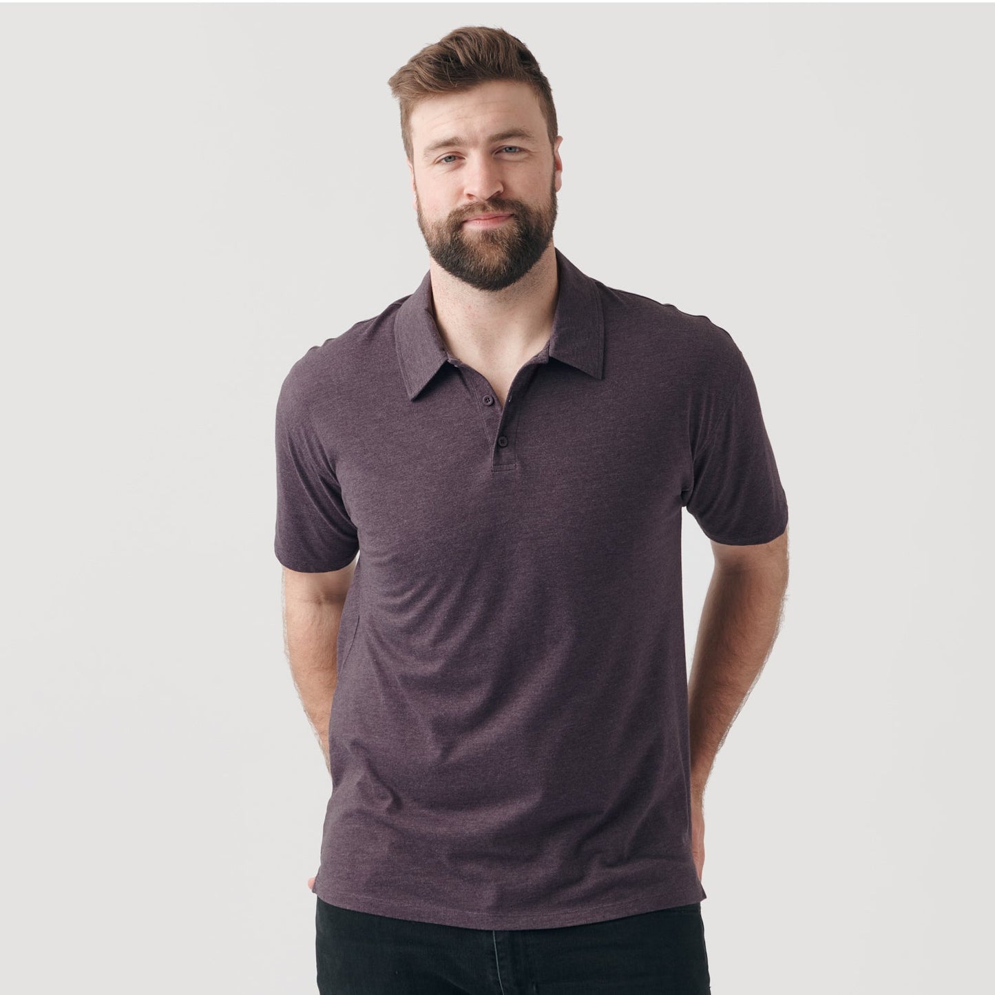 Heather Purple Short Sleeve Polo
