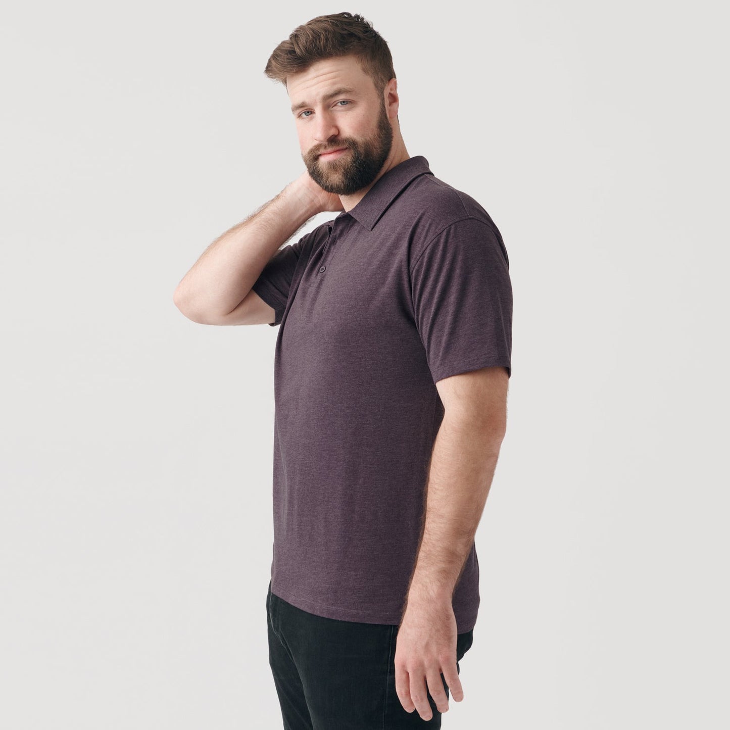 Heather Purple Short Sleeve Polo