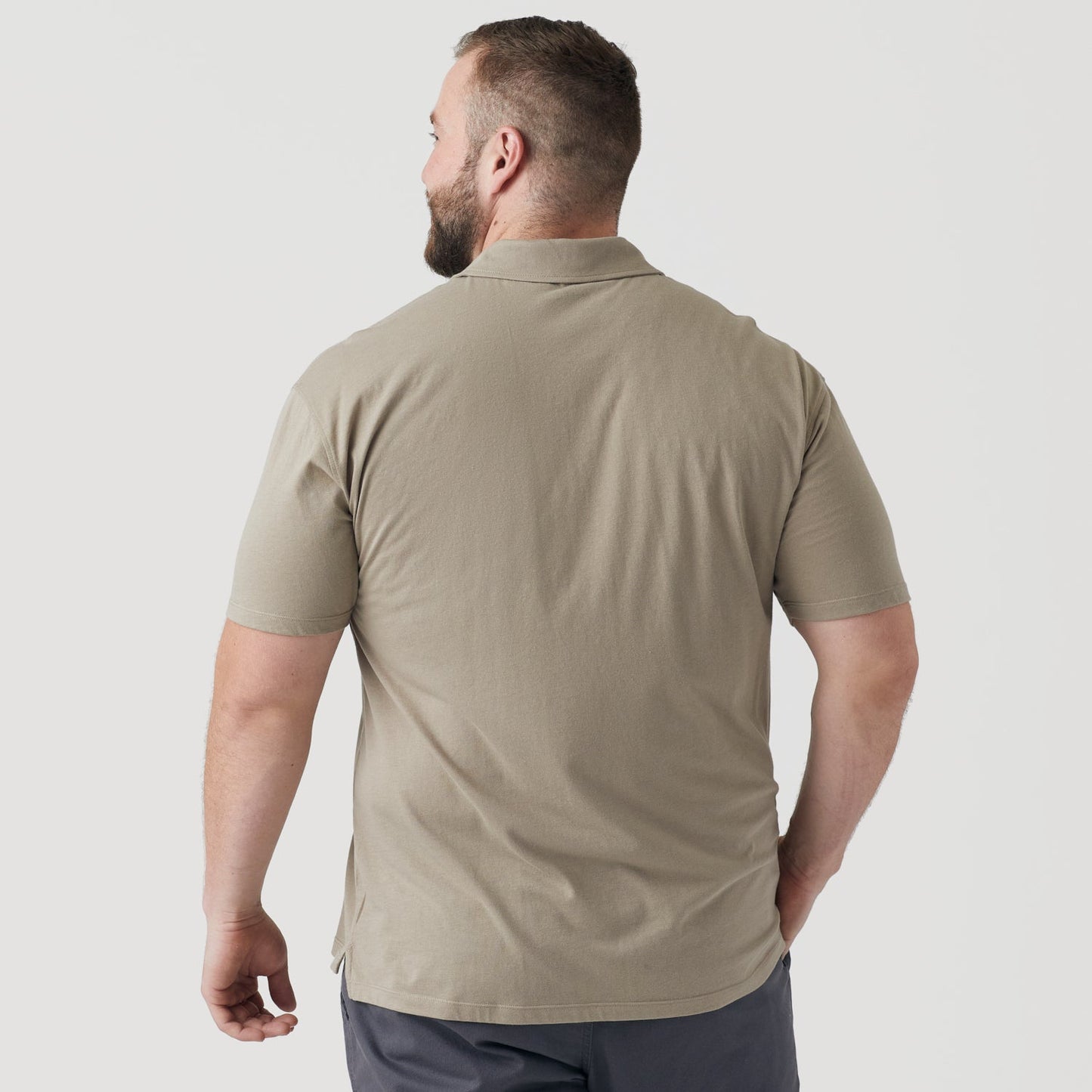 Military Beige Short Sleeve Polo
