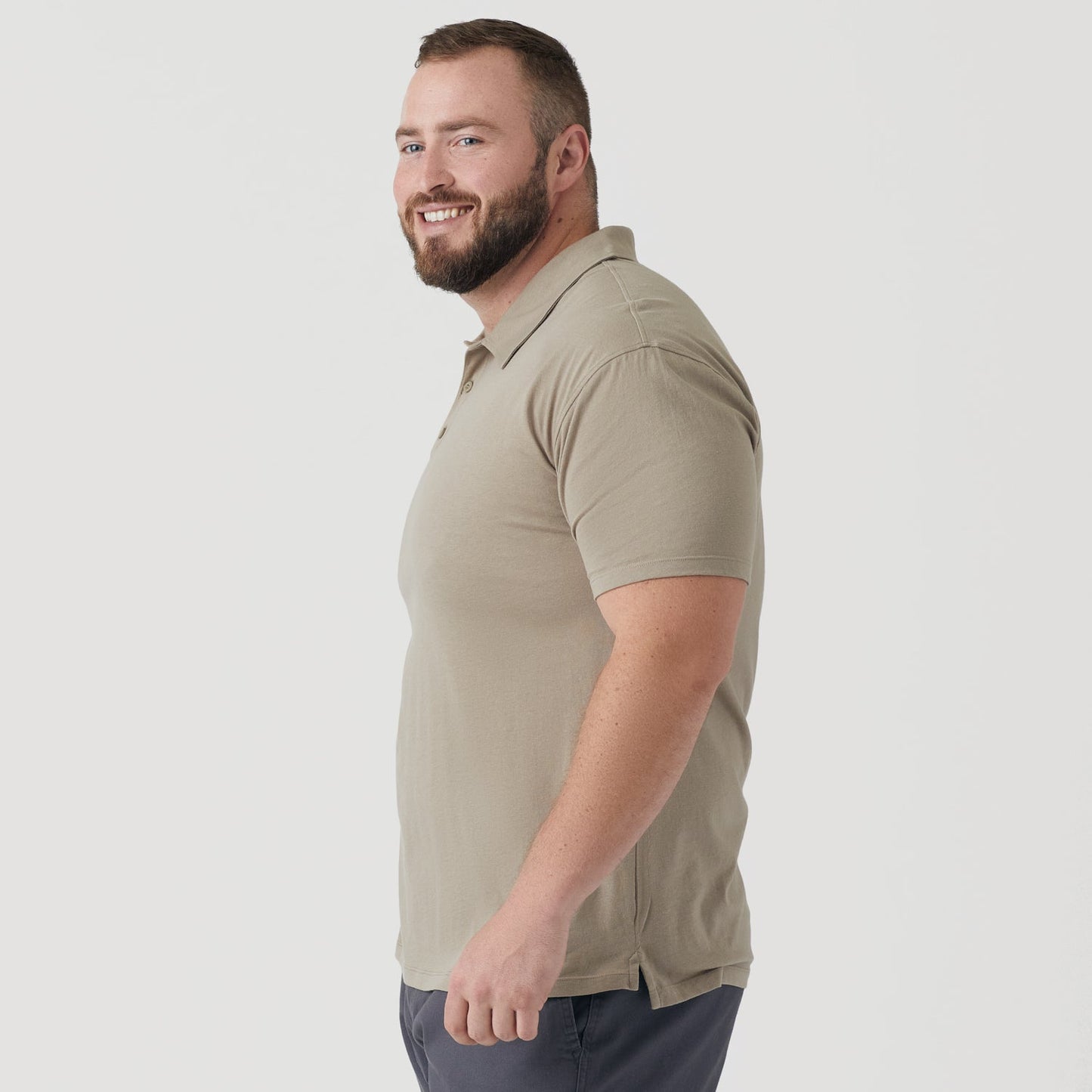 Military Beige Short Sleeve Polo
