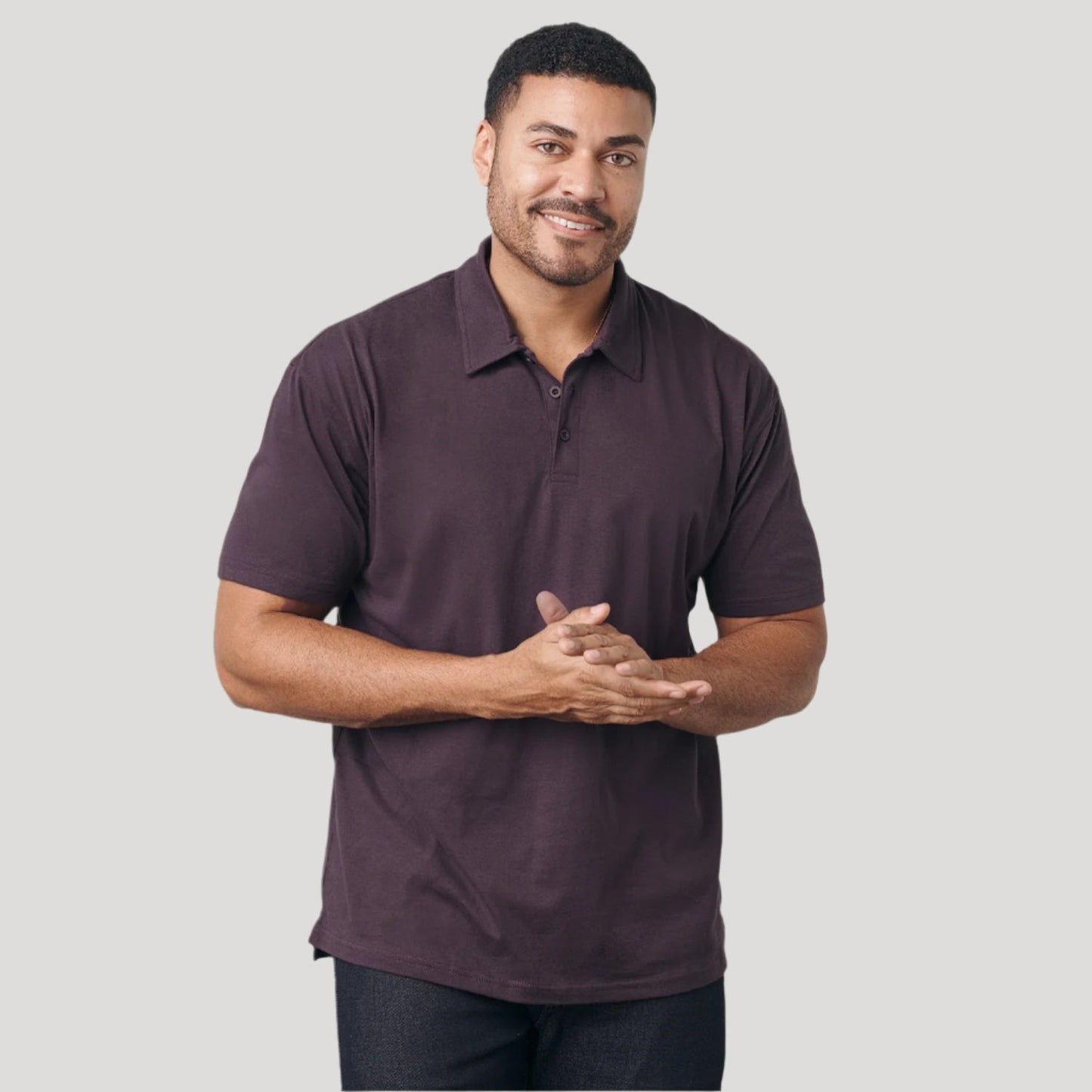 Dark Purple Short Sleeve Polo