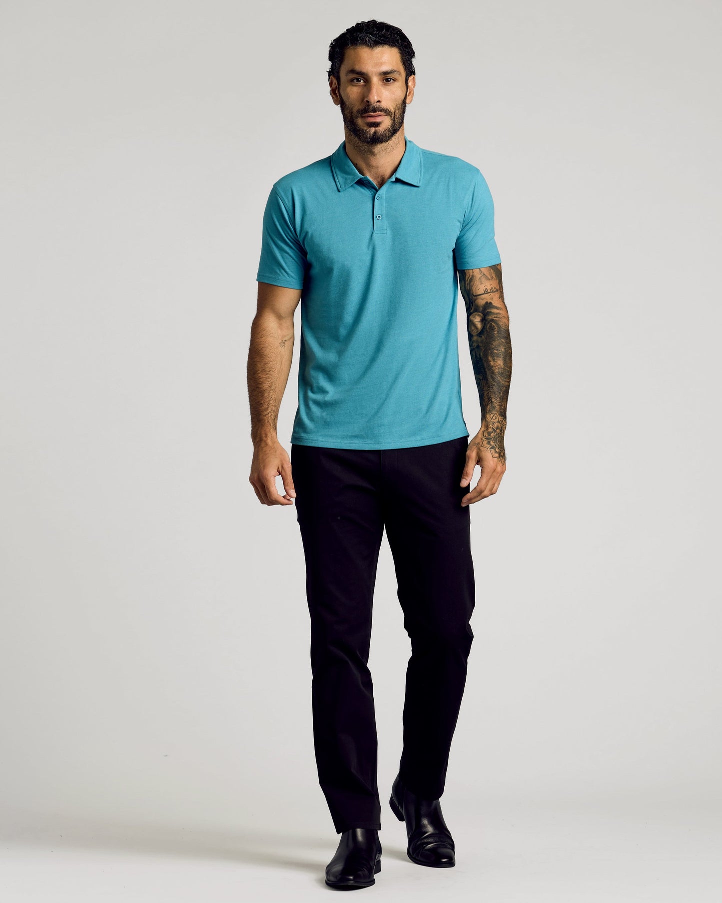 Dark Heather Harbor Short Sleeve Polo