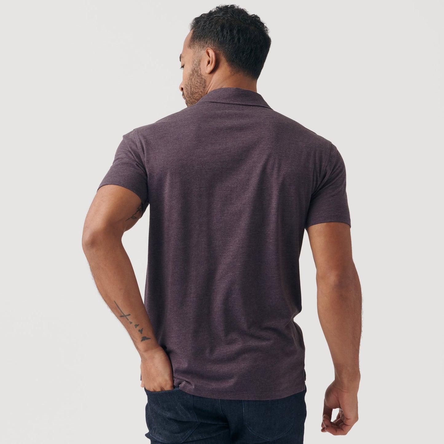 Heather Purple Short Sleeve Polo