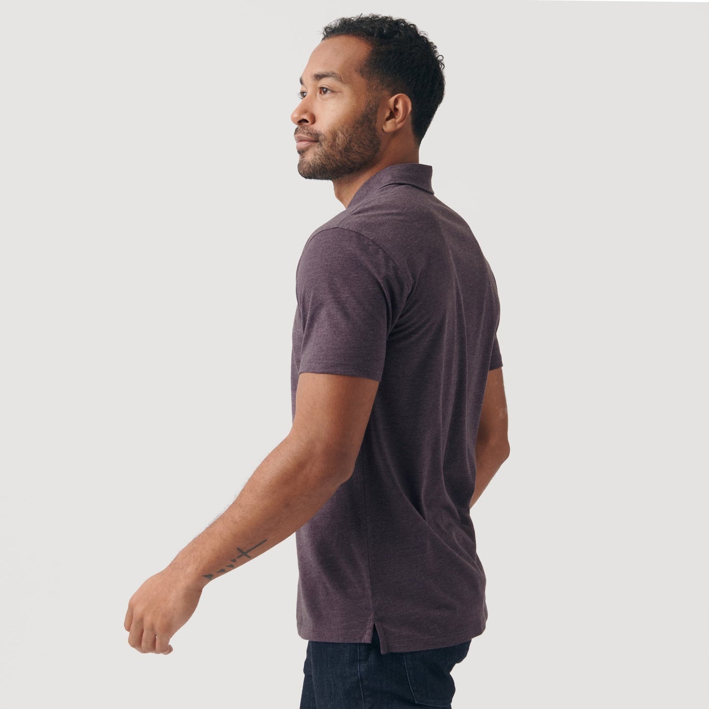 Heather Purple Short Sleeve Polo