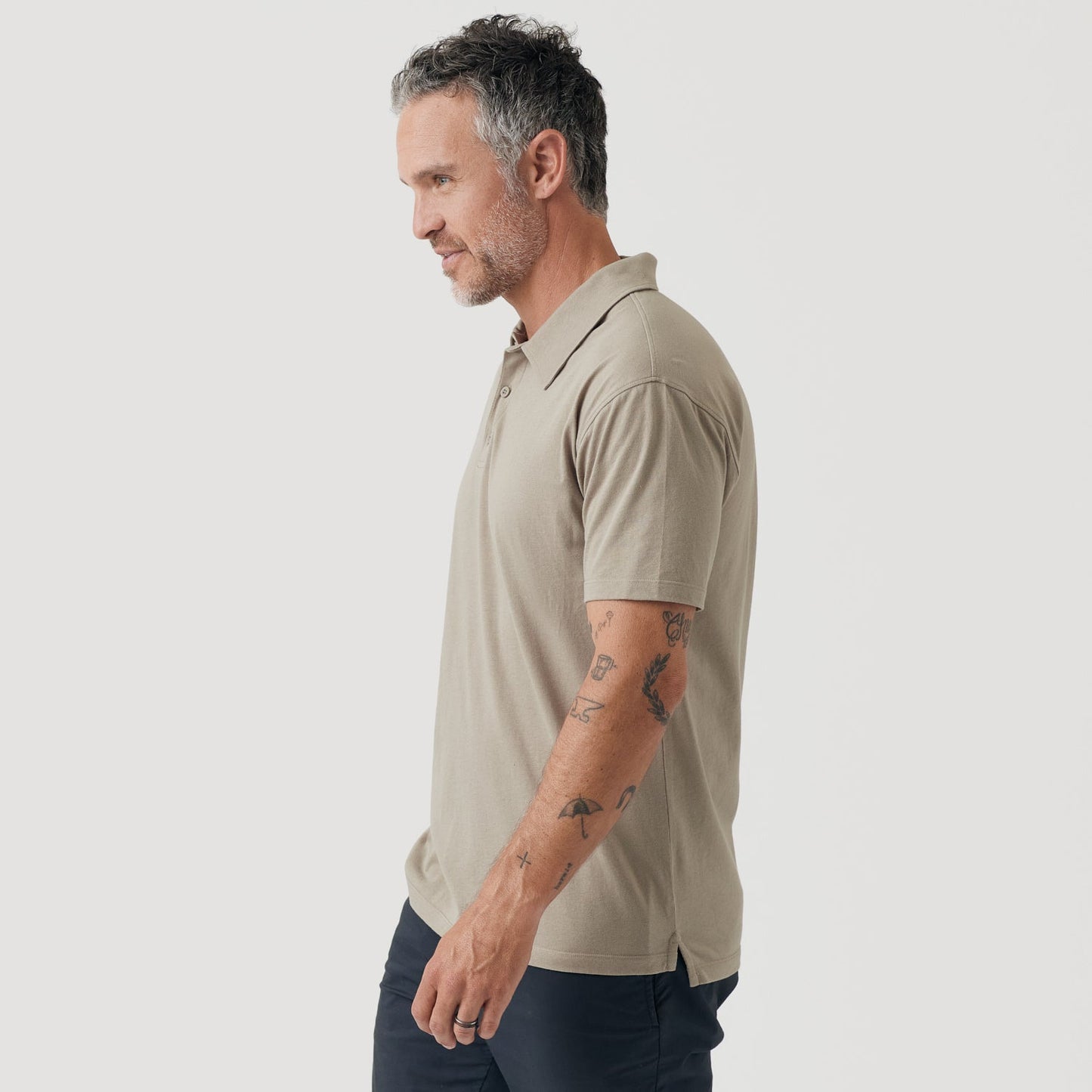 Military Beige Short Sleeve Polo