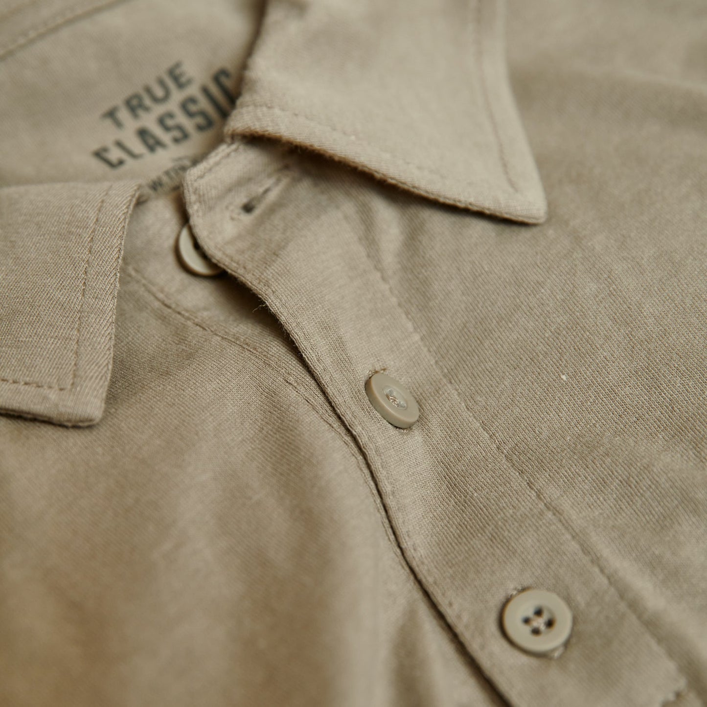 Military Beige Short Sleeve Polo