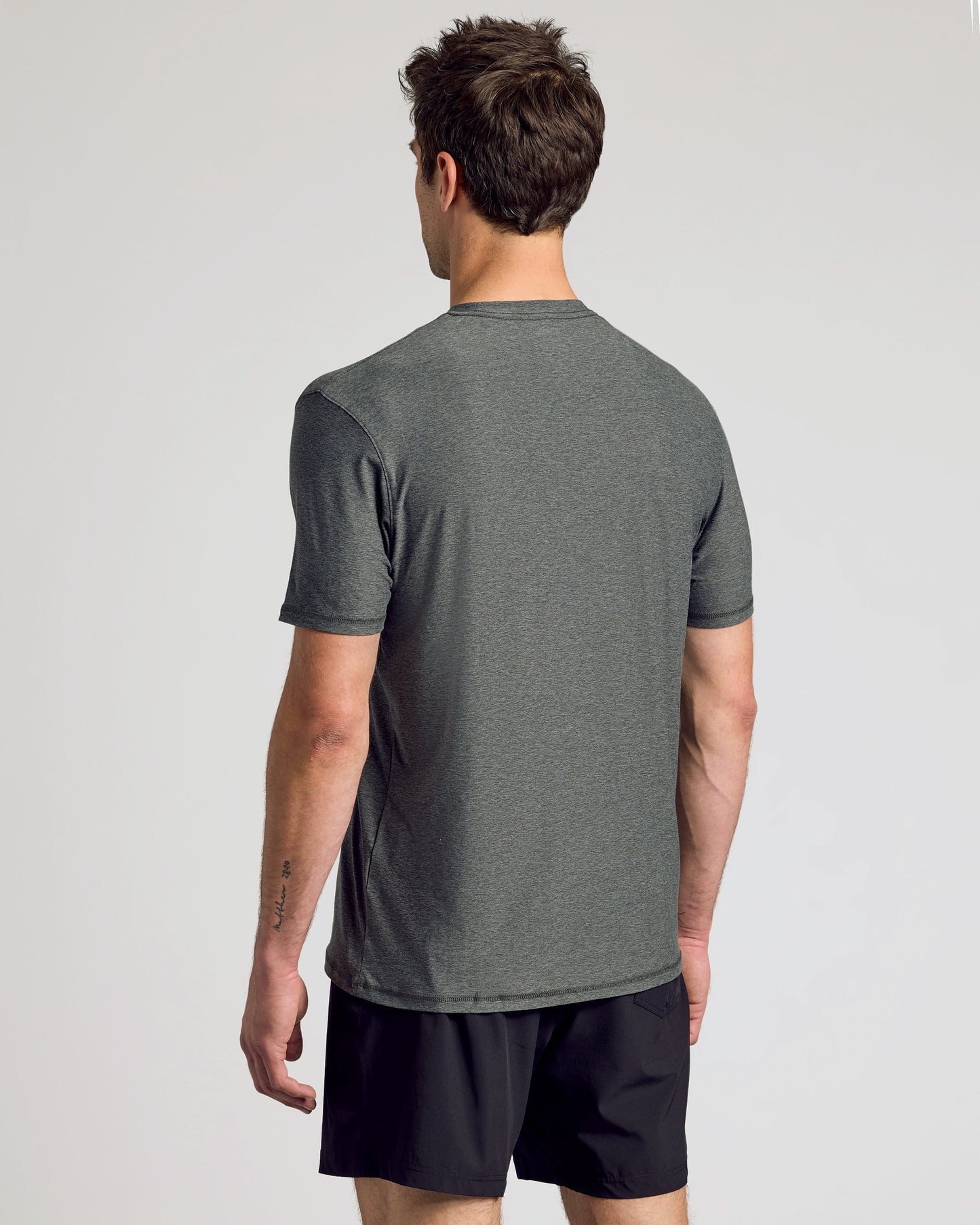 Charcoal Heather Gray Active Crew Neck Tee