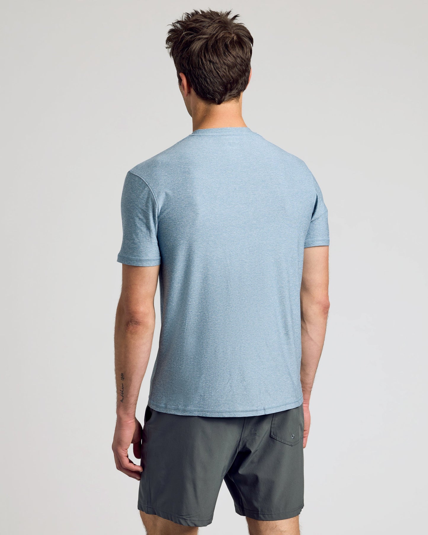 Heather Indigo Active Crew Neck Tee
