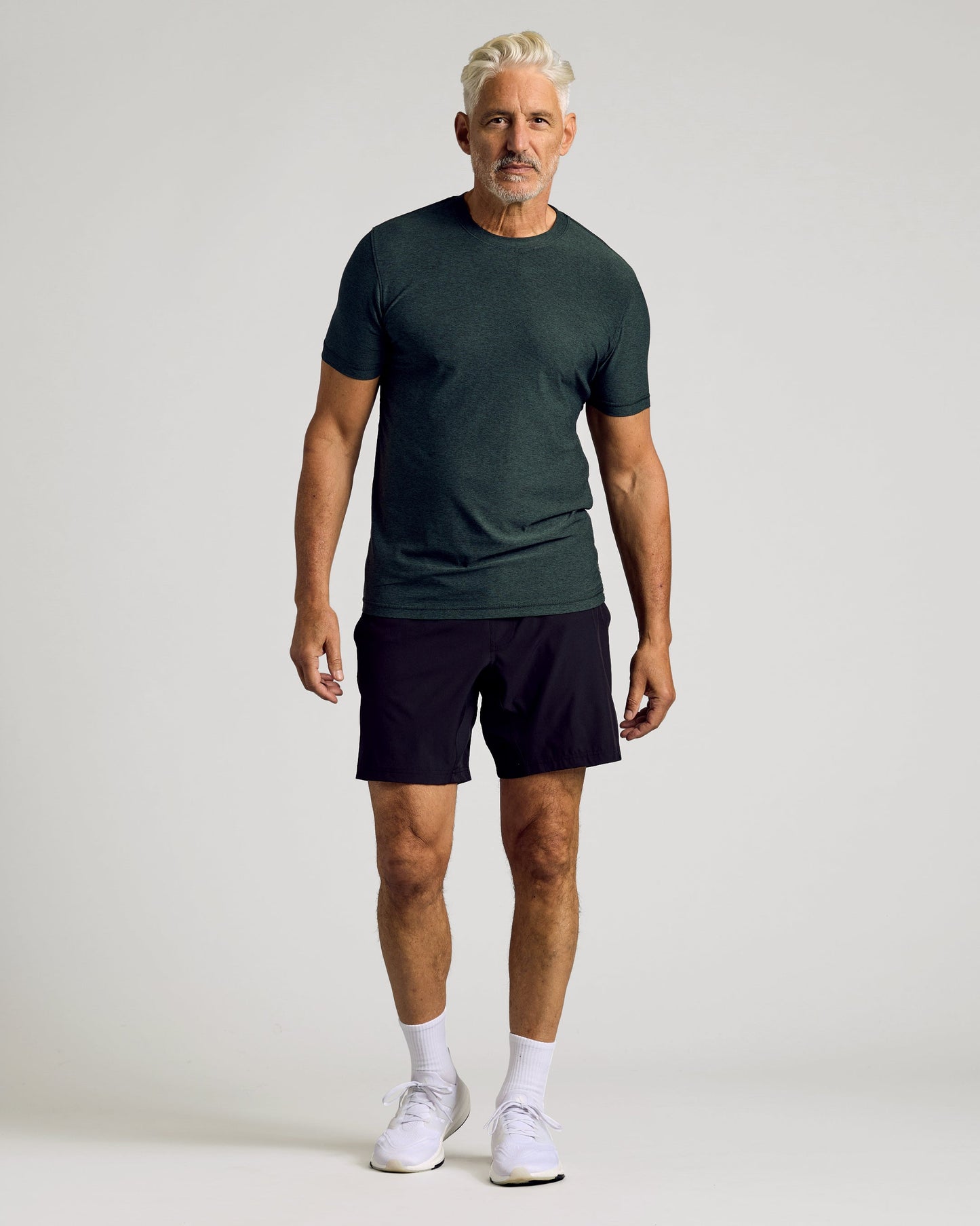 Dark Heather Forest Active Crew Neck Tee