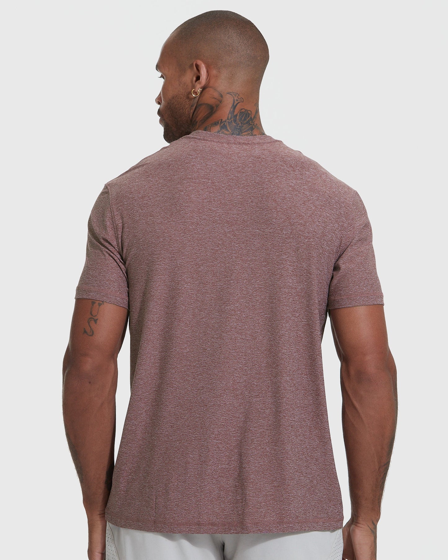 Heather Burgundy Active Crew Neck Tee