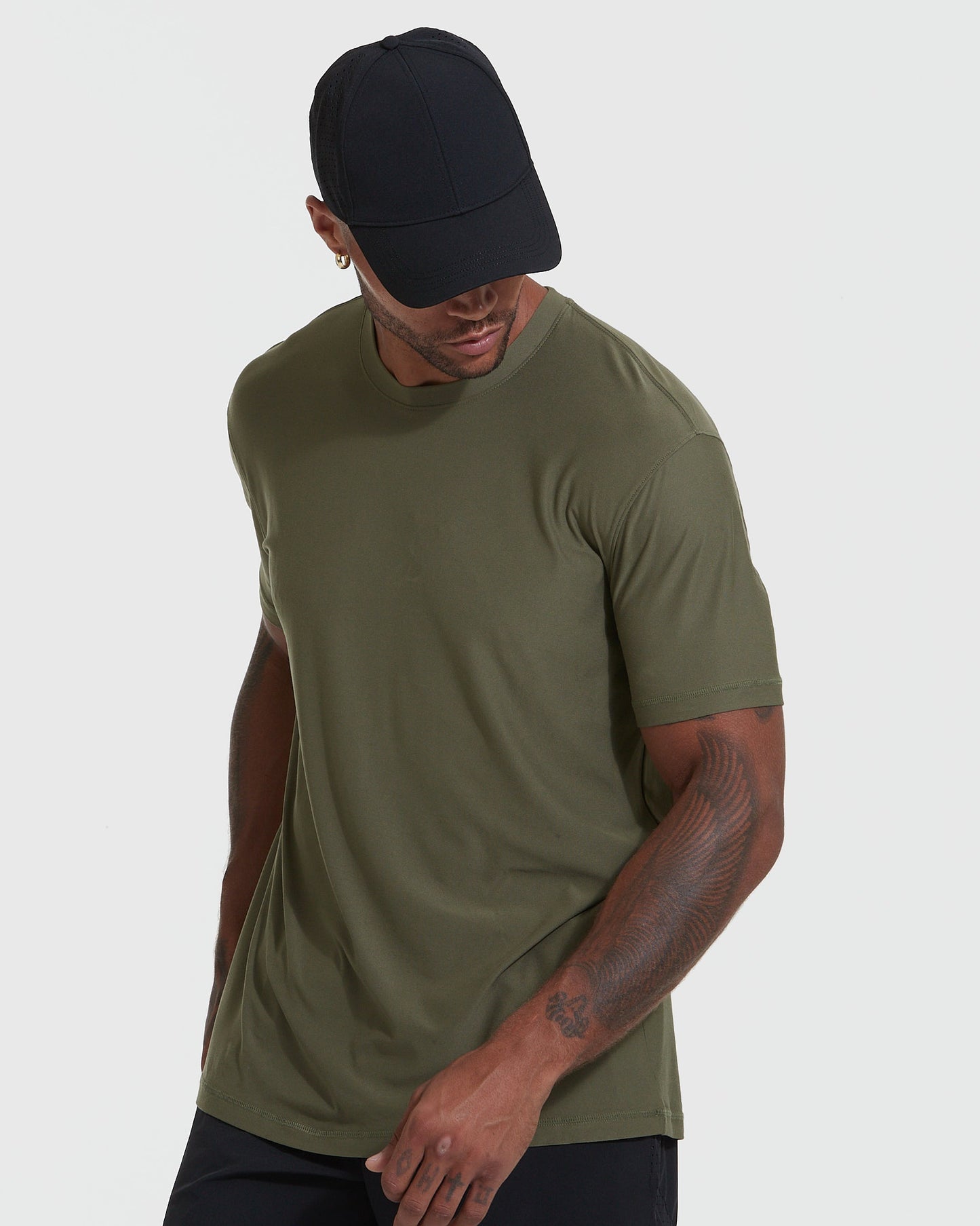 Military Green Active Crew Neck