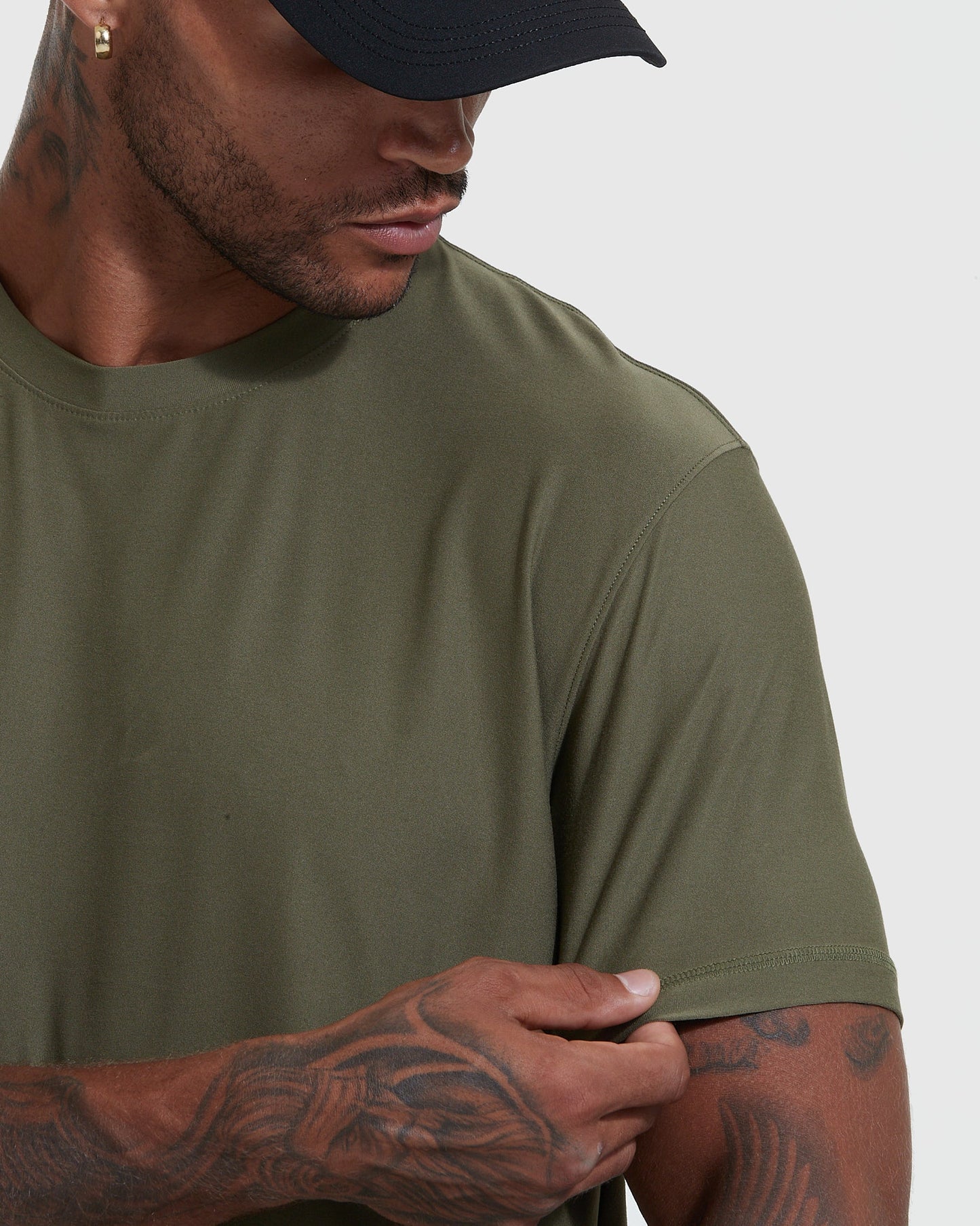 Military Green Active Crew Neck