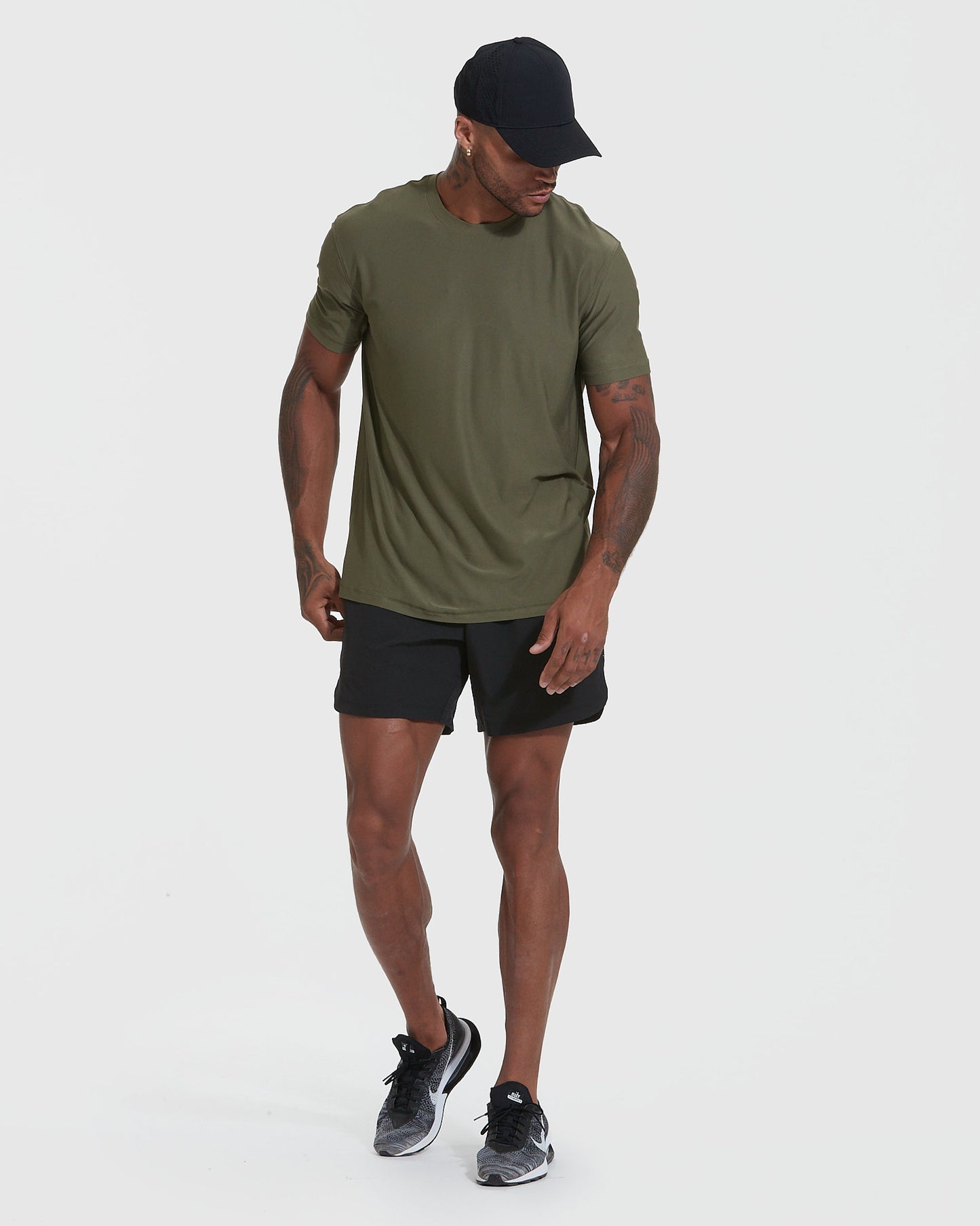 Military Green Active Crew Neck