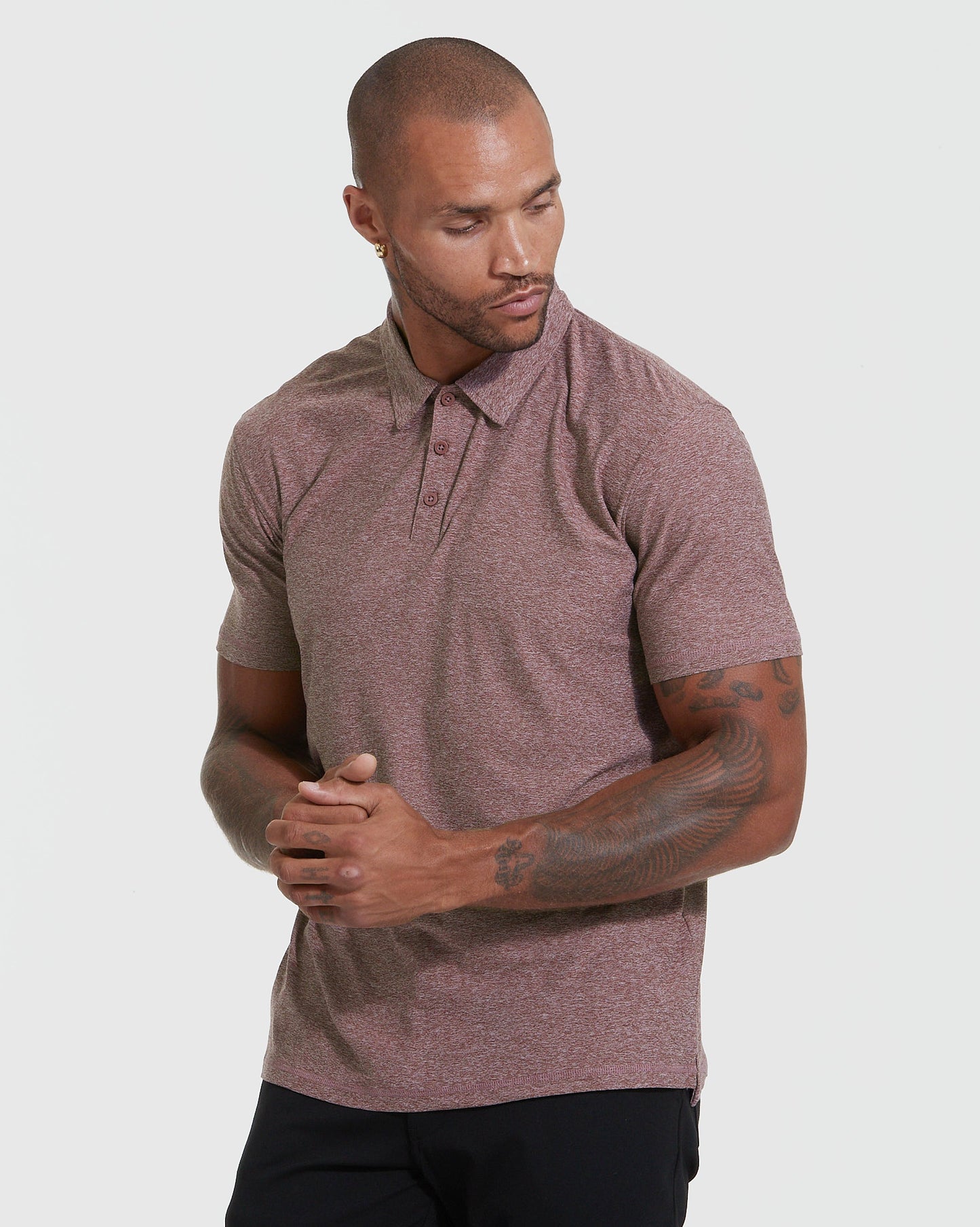 Heather Burgundy Active Short Sleeve Polo