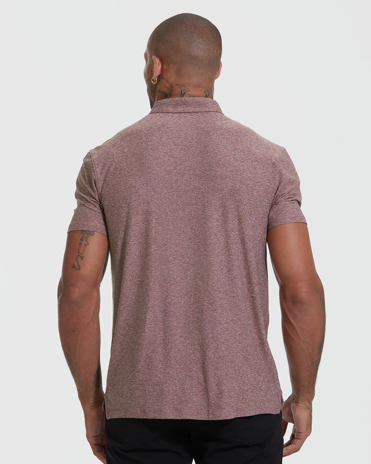 Heather Burgundy Active Short Sleeve Polo