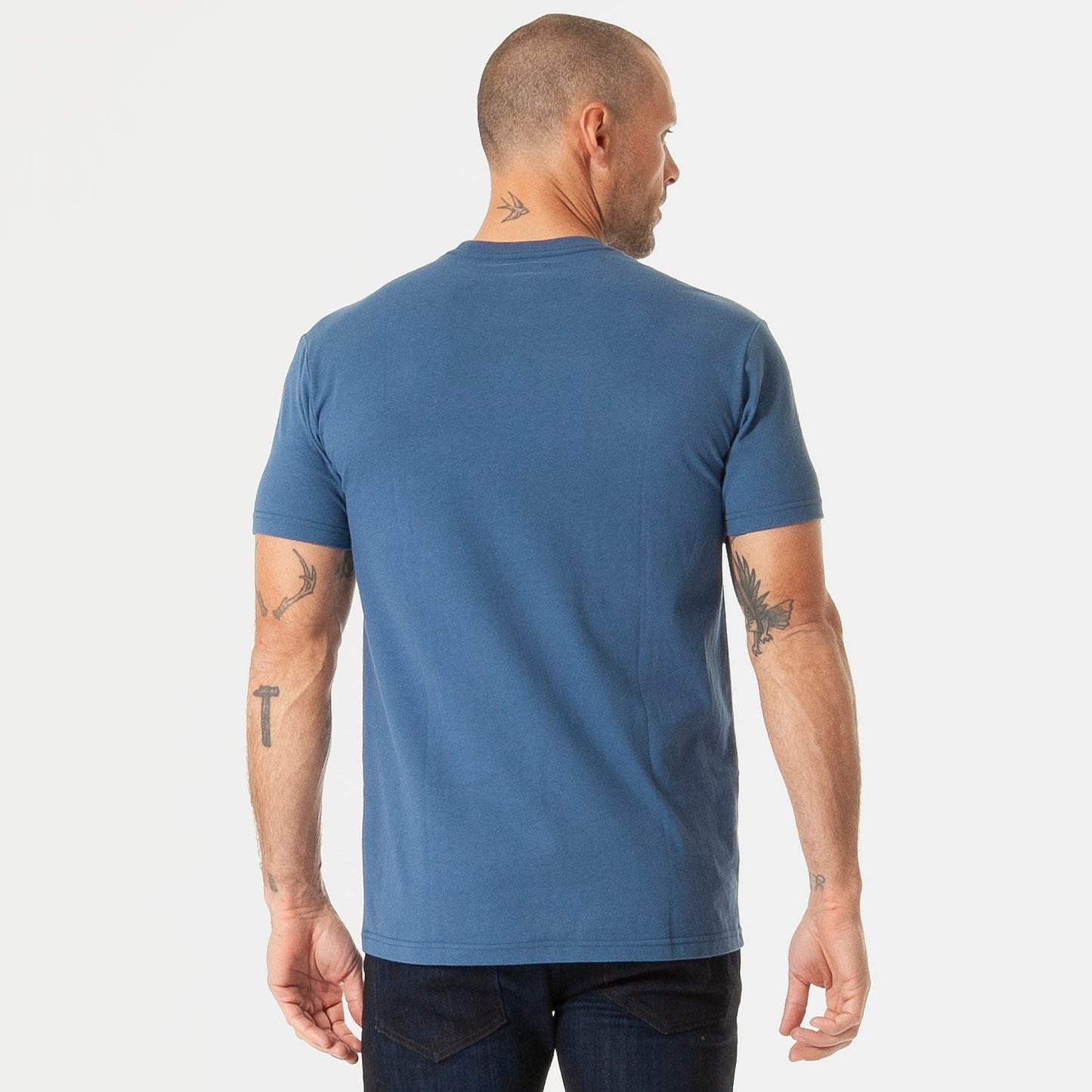 Stone Blue Pocket Crew Tee