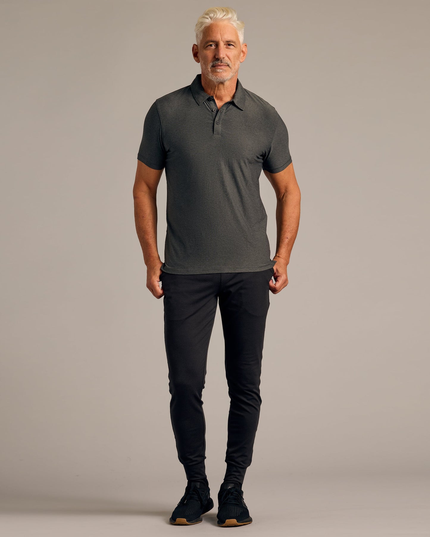 Charcoal Heather Gray Active Polo 2.0