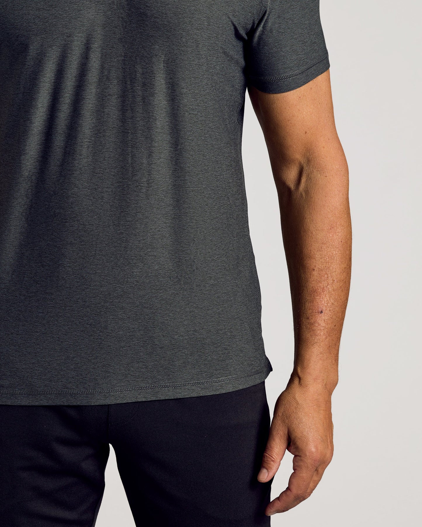 Charcoal Heather Gray Active Short Sleeve Polo