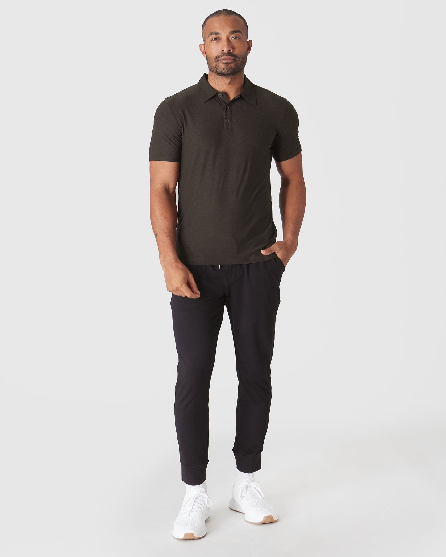 Dark Heather Cocoa Active Polo 2.0