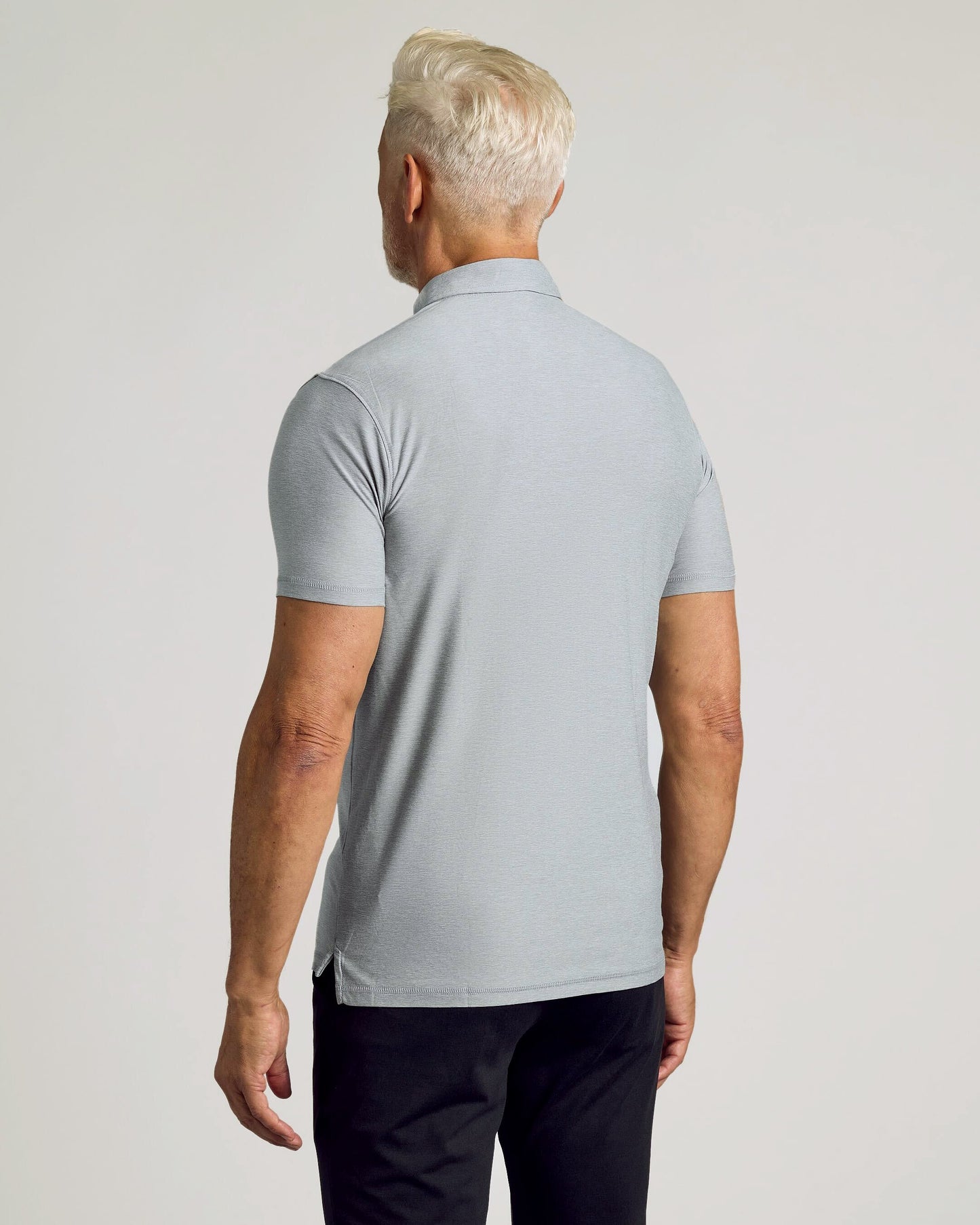 Heather Light Gray Active Short Sleeve Polo