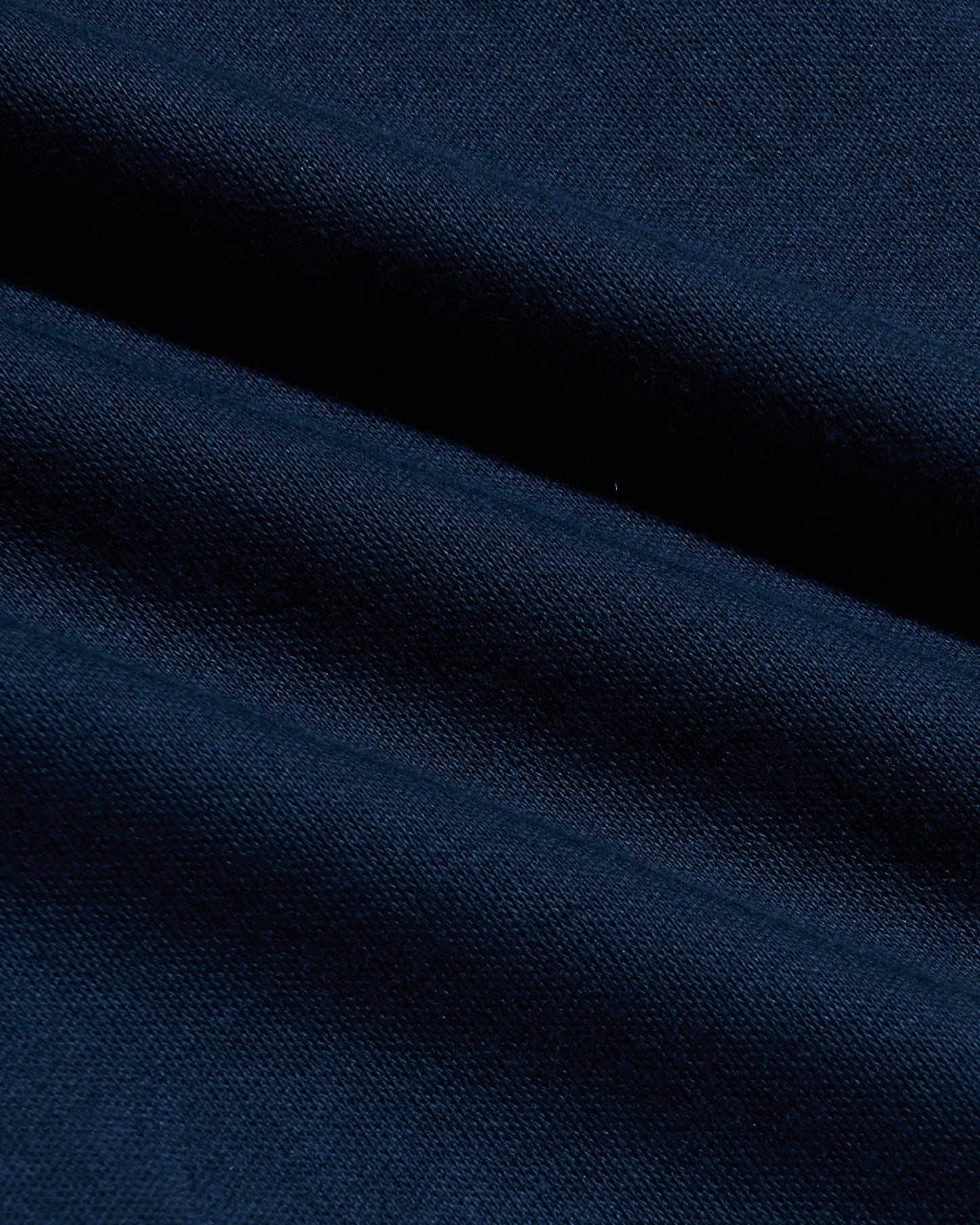 Navy Pima Crew Curved Hem