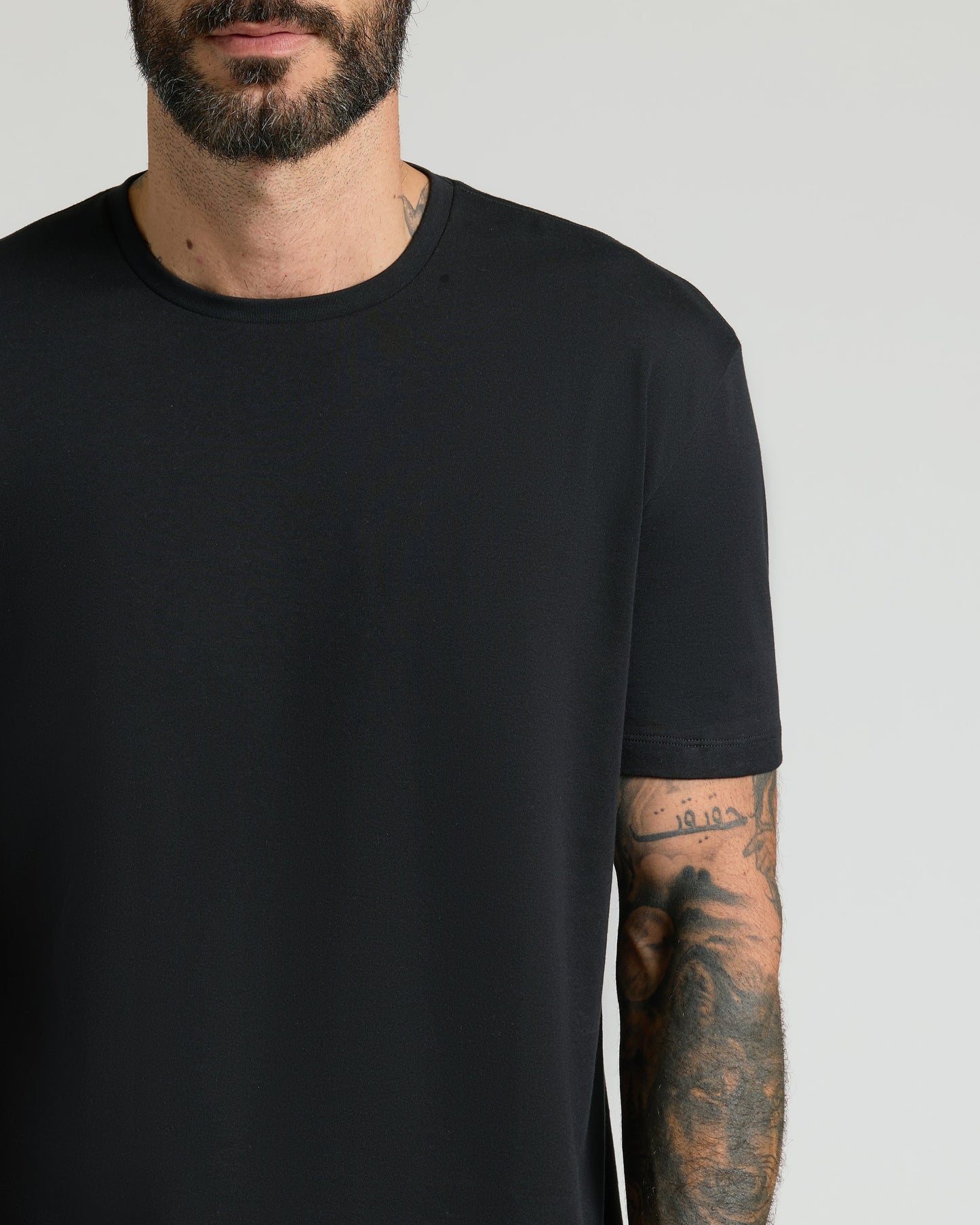 Black Pima Crew Neck