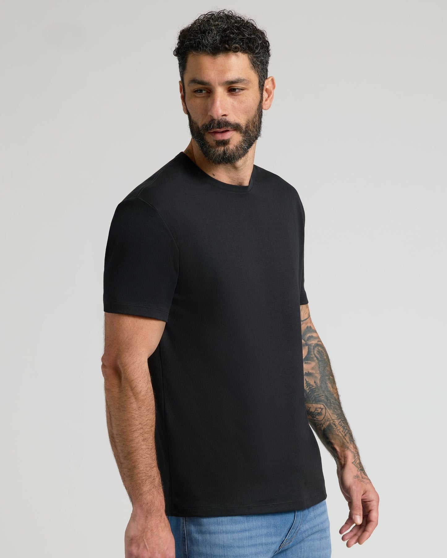 Black Pima Crew Neck