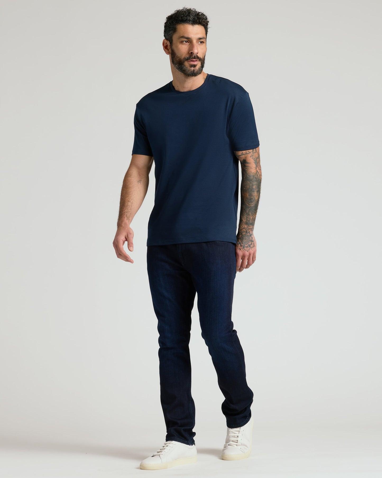Navy Pima Crew Neck