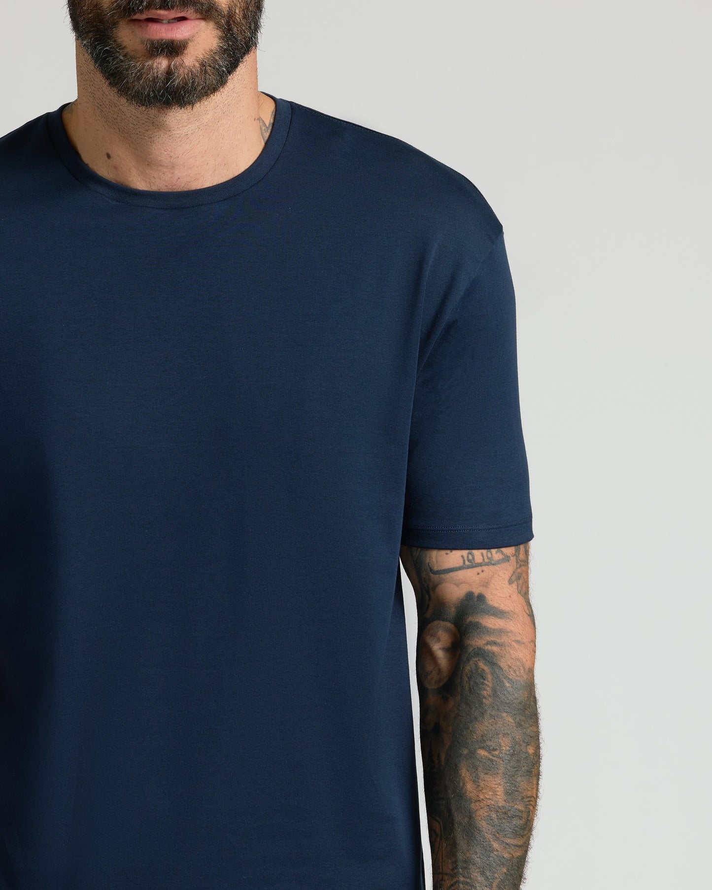 Navy Pima Crew Neck