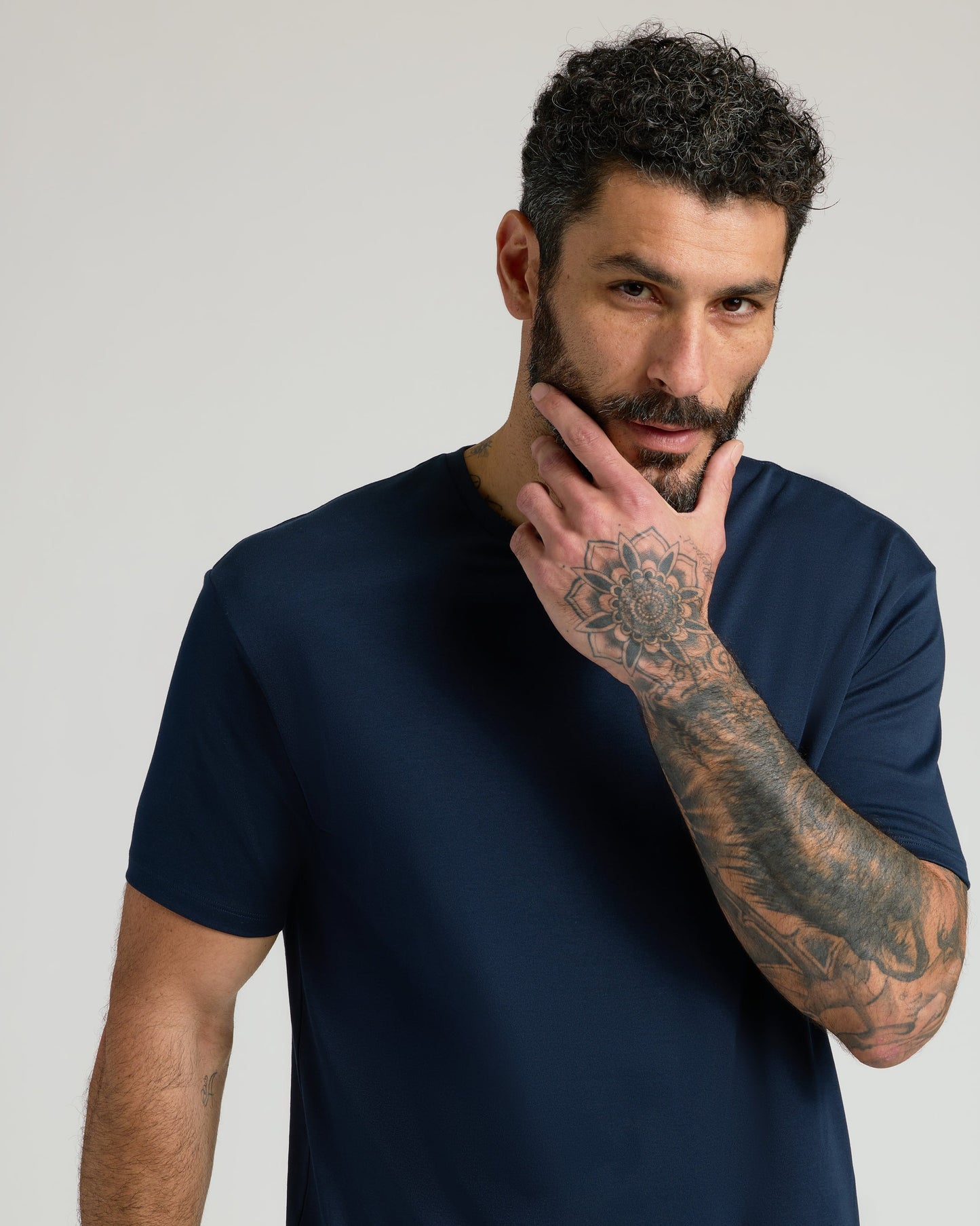Navy Pima Crew Neck