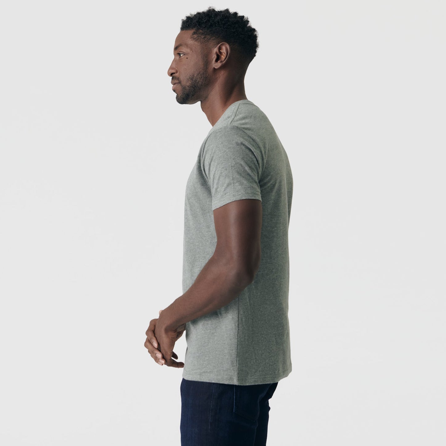 Heather Hunter Green V-Neck Tee