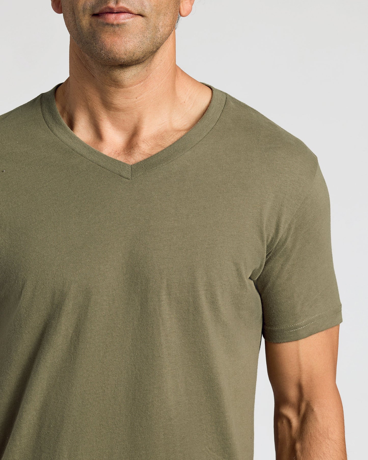 Military Green Classic V-Neck