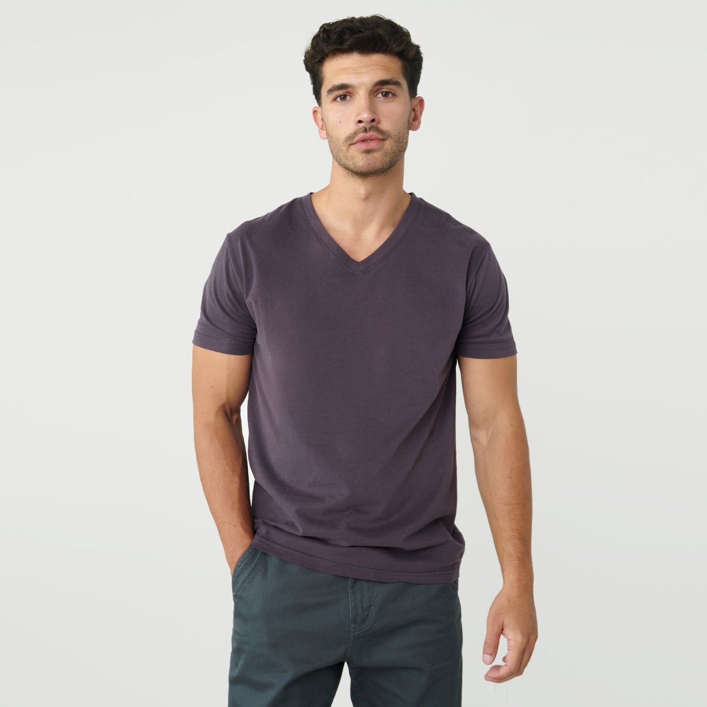 Dark Purple V-Neck Tee