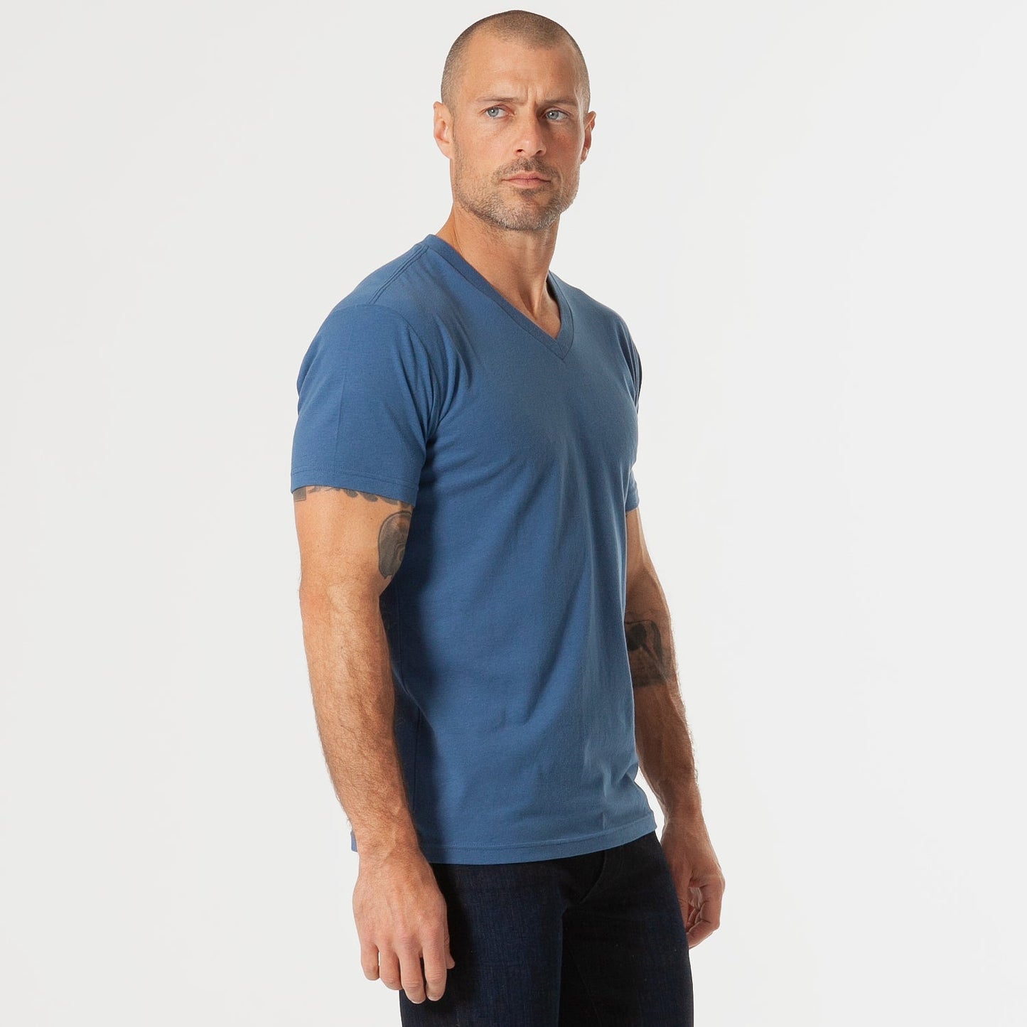 Stone Blue V-Neck Tee