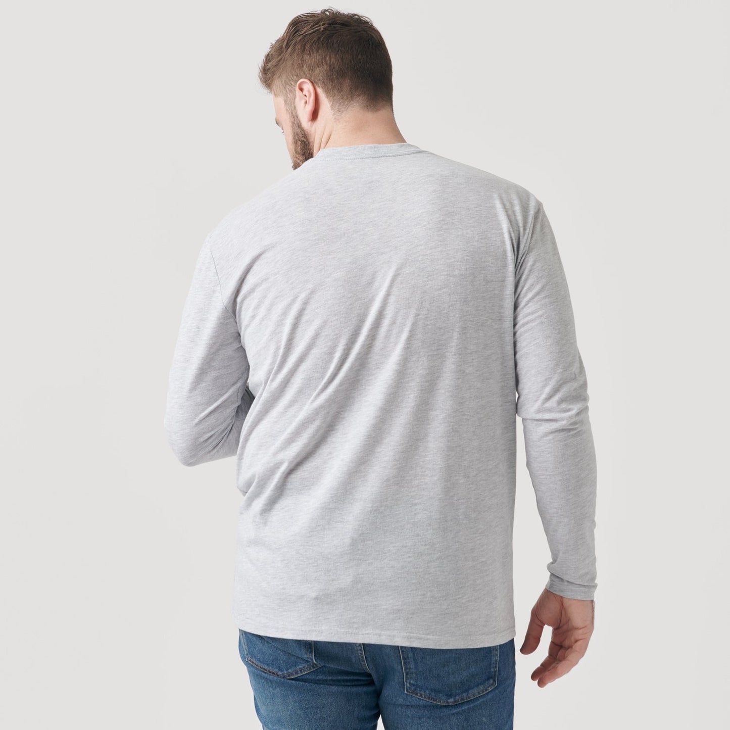 Light Gray Long Sleeve Crew Neck Tee