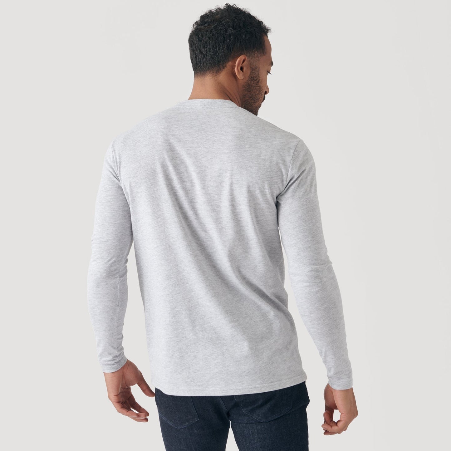 Light Gray Long Sleeve Crew Neck Tee